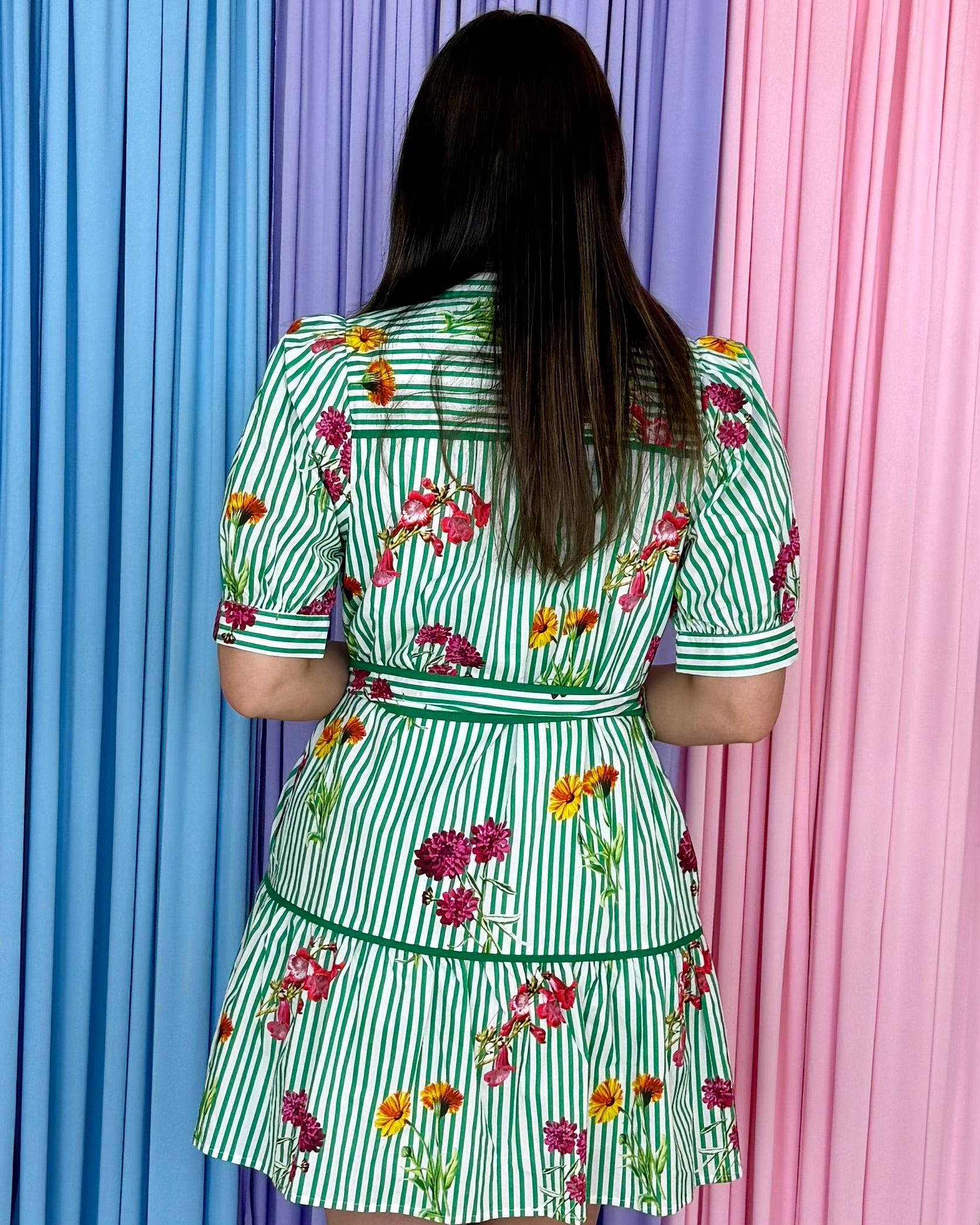 Soft Standard Green Floral Dress-Shop-Womens-Boutique-Clothing
