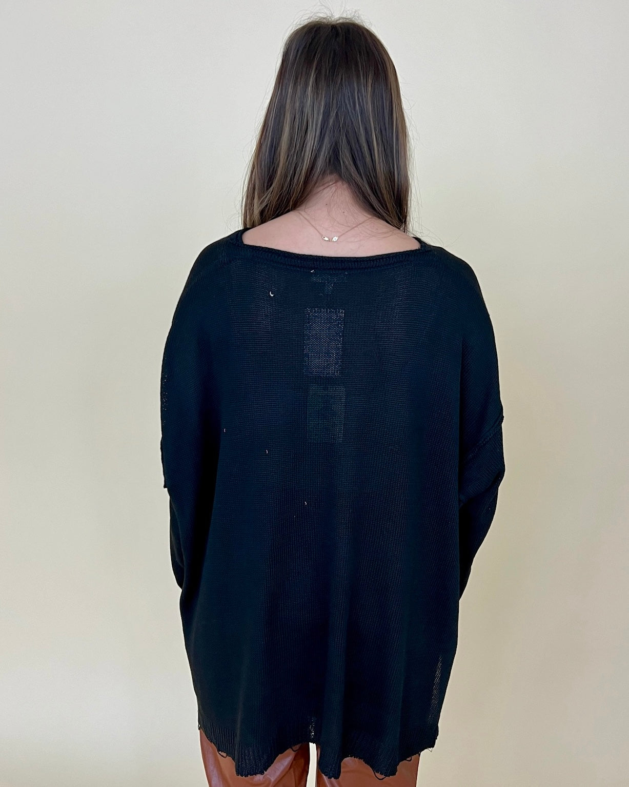 Secret Messages Black Pocket Sweater-Shop-Womens-Boutique-Clothing