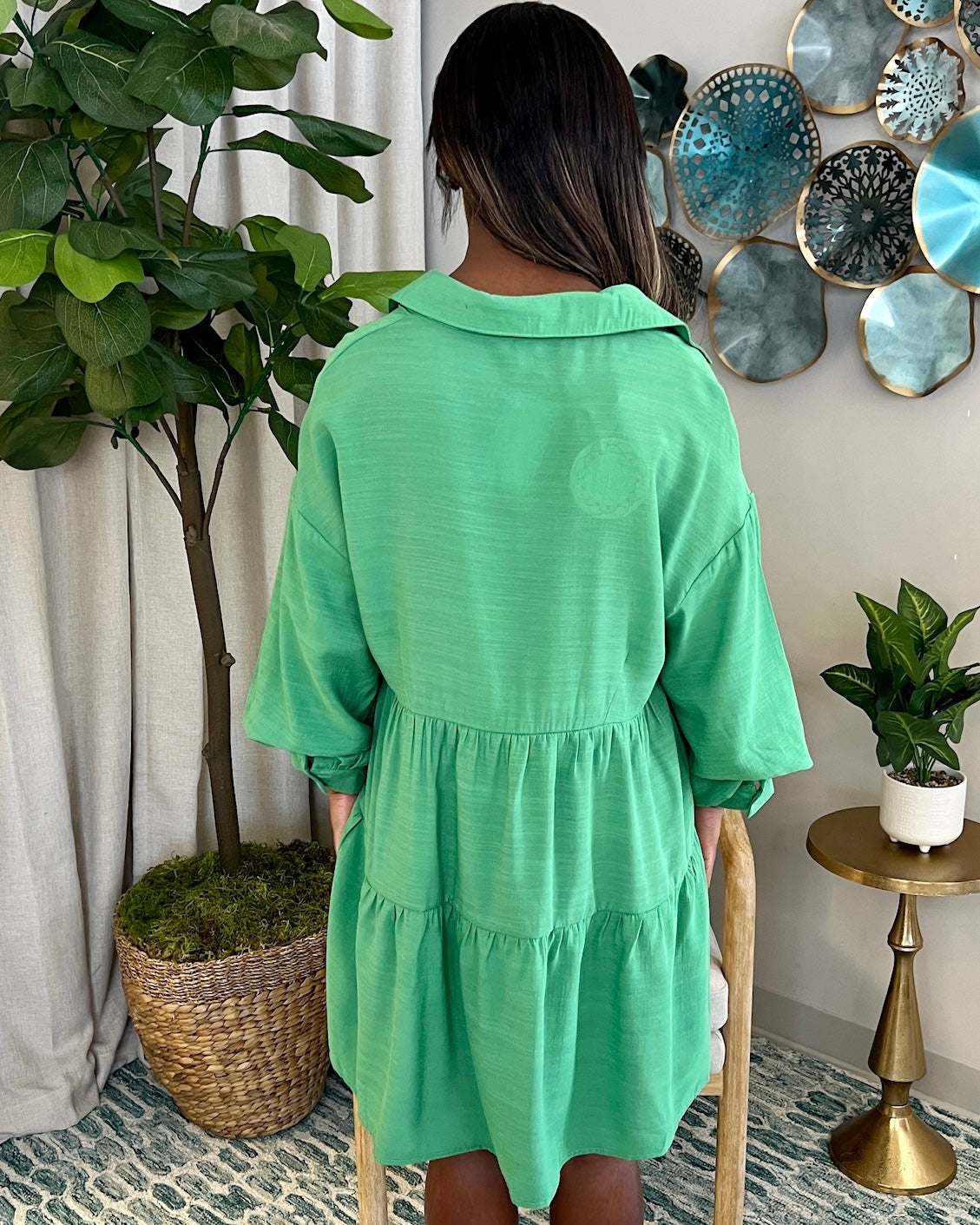 The Best Kelly Green Button Down Dress-Shop-Womens-Boutique-Clothing