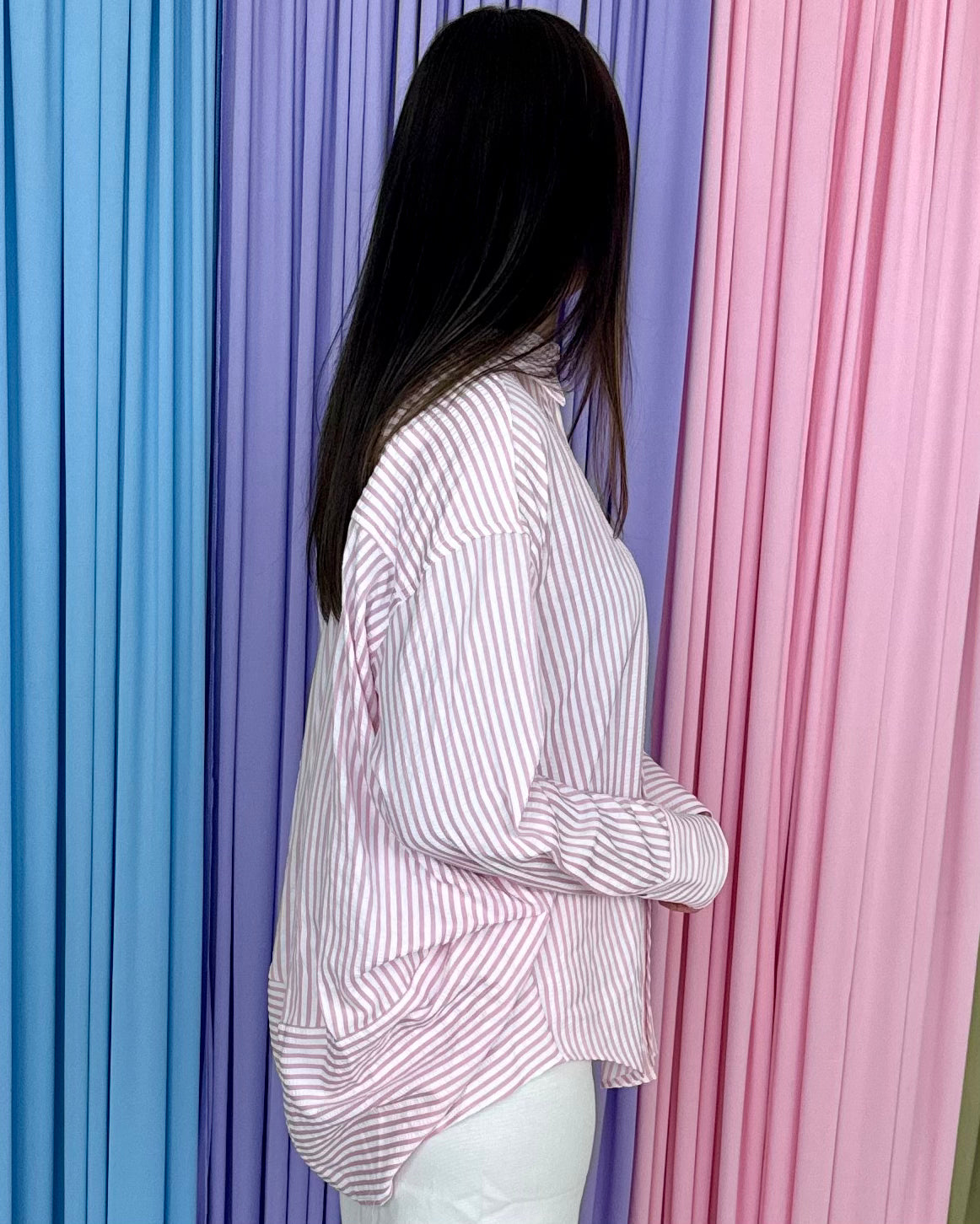 Delicate Hour Lt Pink Striped Top-Shop-Womens-Boutique-Clothing