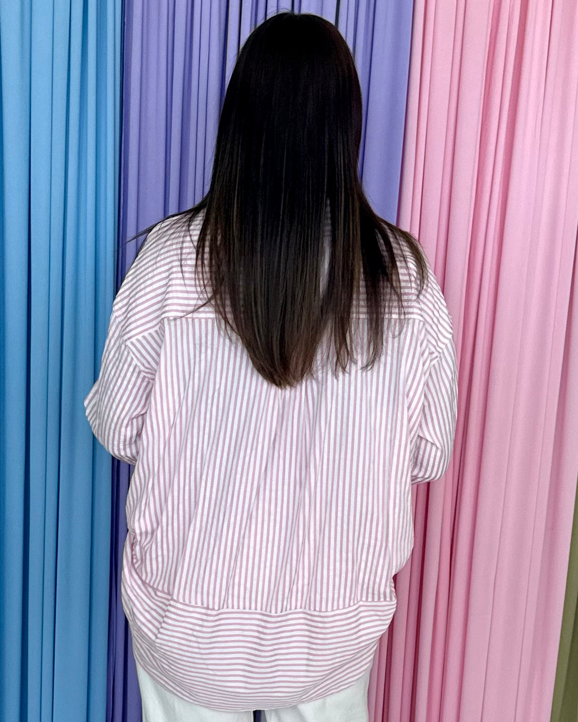 Delicate Hour Lt Pink Striped Top-Shop-Womens-Boutique-Clothing