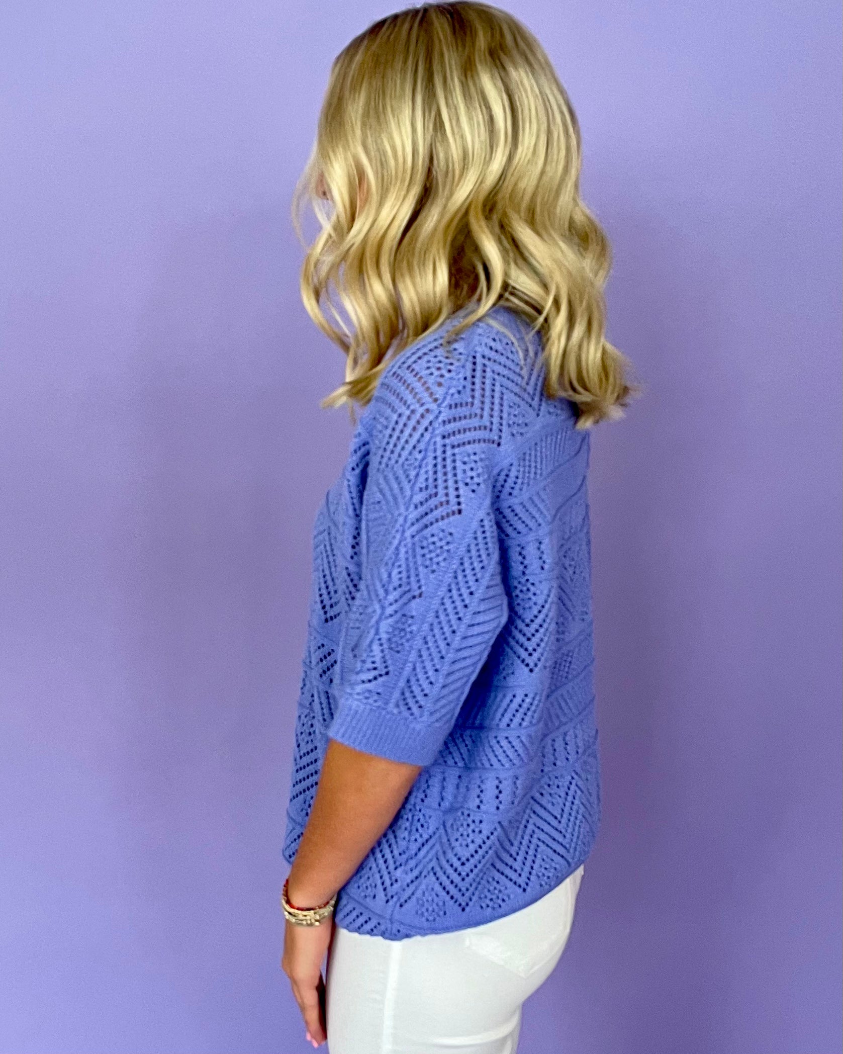 Know Better Periwinkle Crochet Sweater-Shop-Womens-Boutique-Clothing