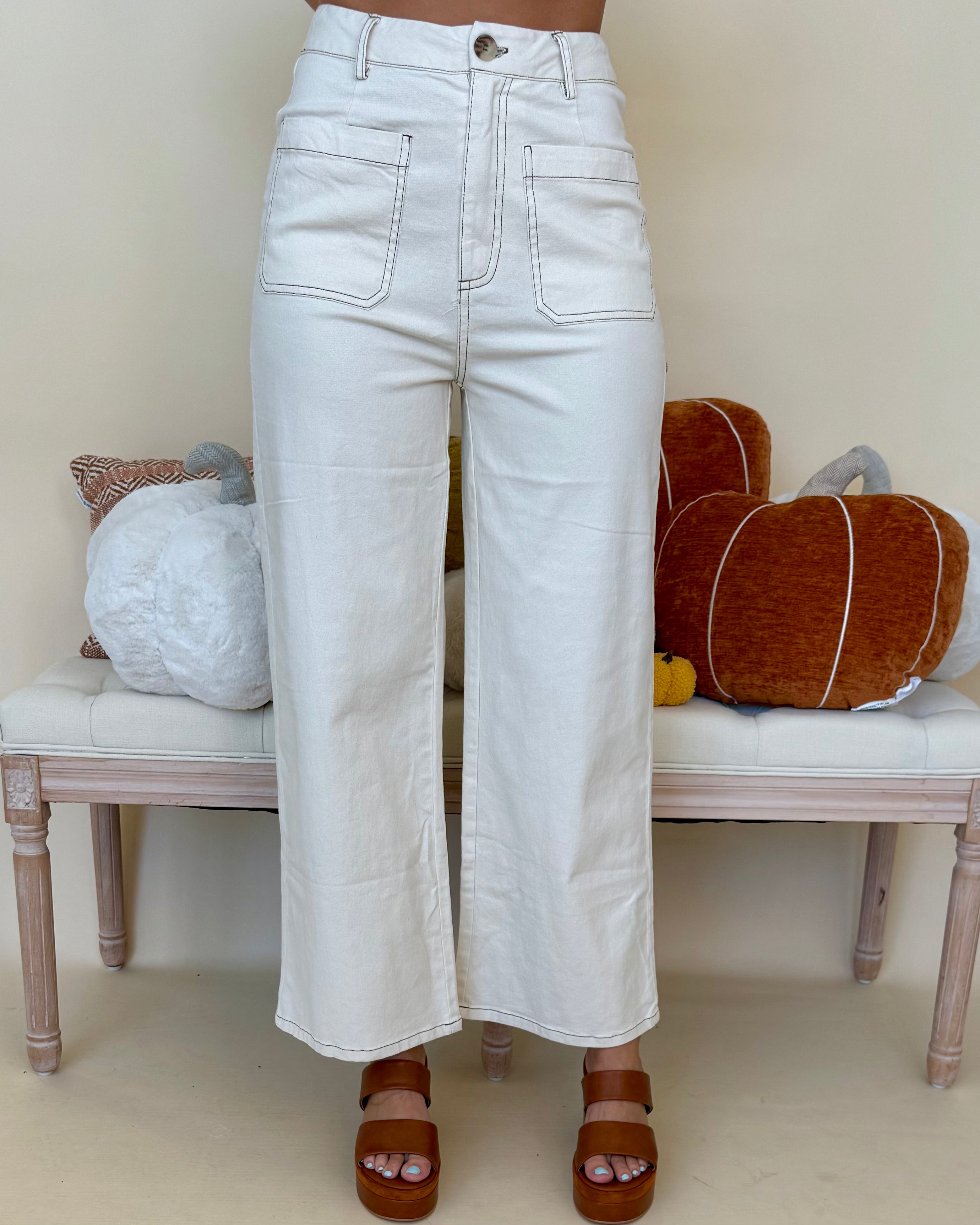 Know The Way Ecru Front Pocket Pants-Shop-Womens-Boutique-Clothing
