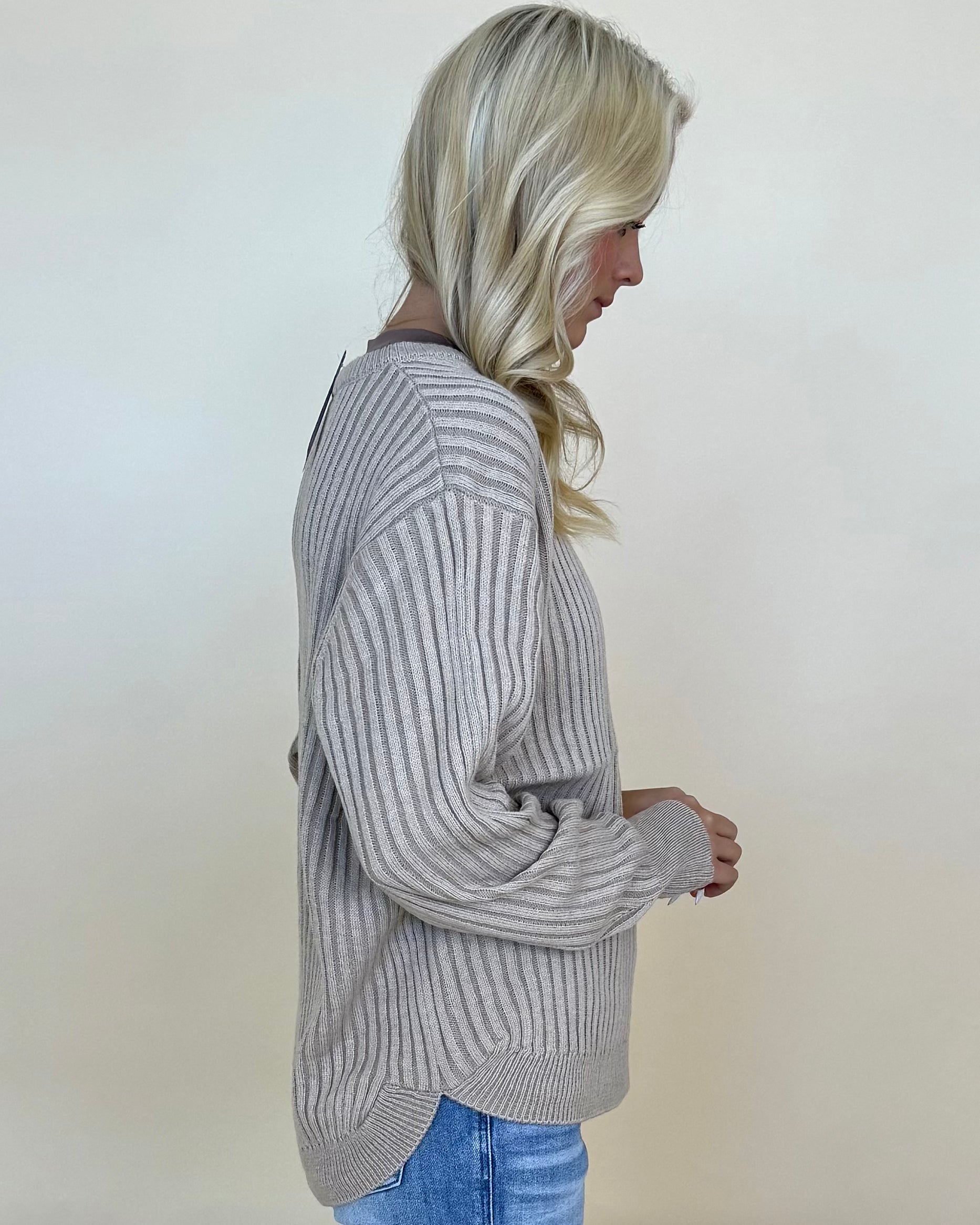 Capture This Lt Mocha Two Tone Sweater-Shop-Womens-Boutique-Clothing