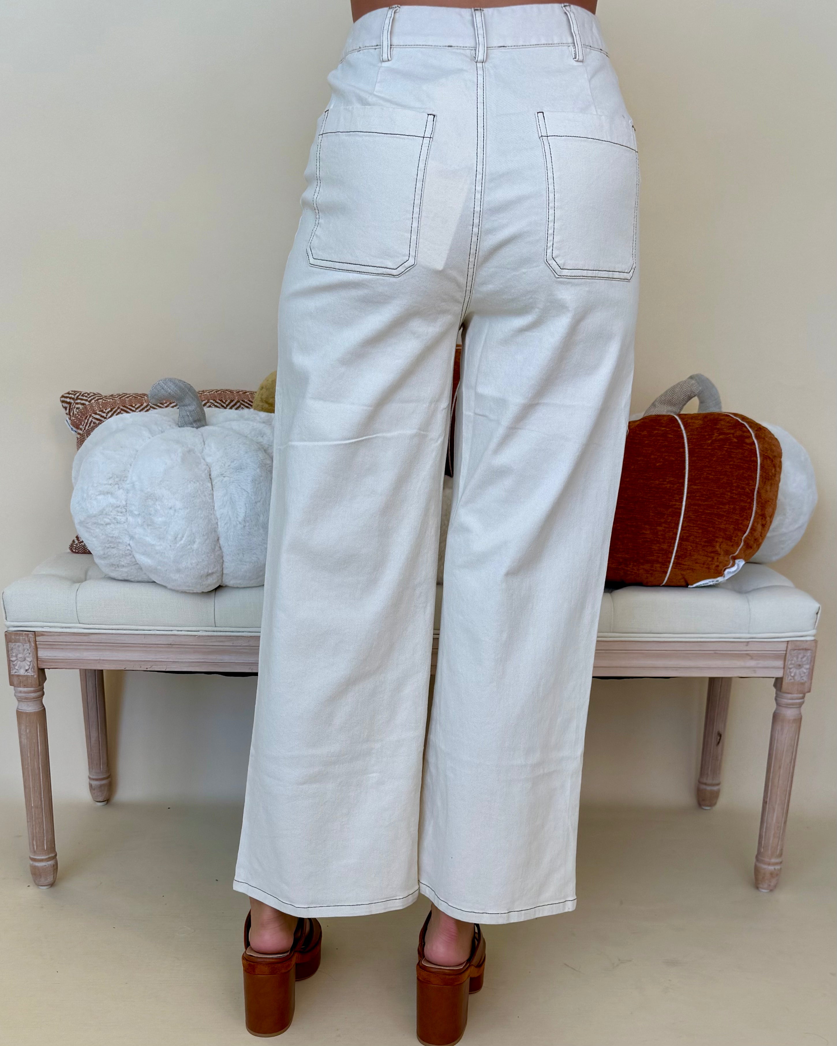 Know The Way Ecru Front Pocket Pants-Shop-Womens-Boutique-Clothing