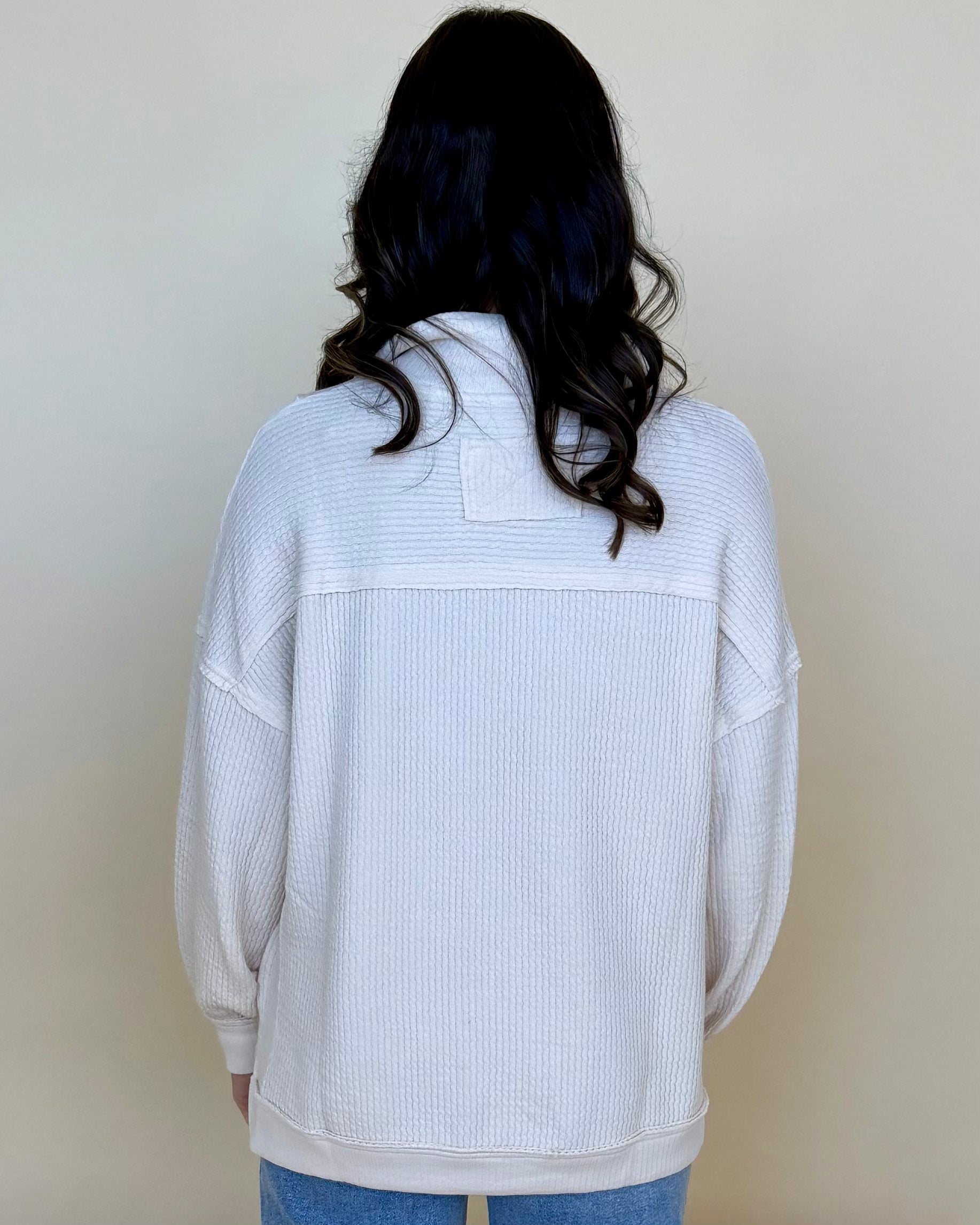 Chilly Days Cream Zip Waffle Top-Shop-Womens-Boutique-Clothing