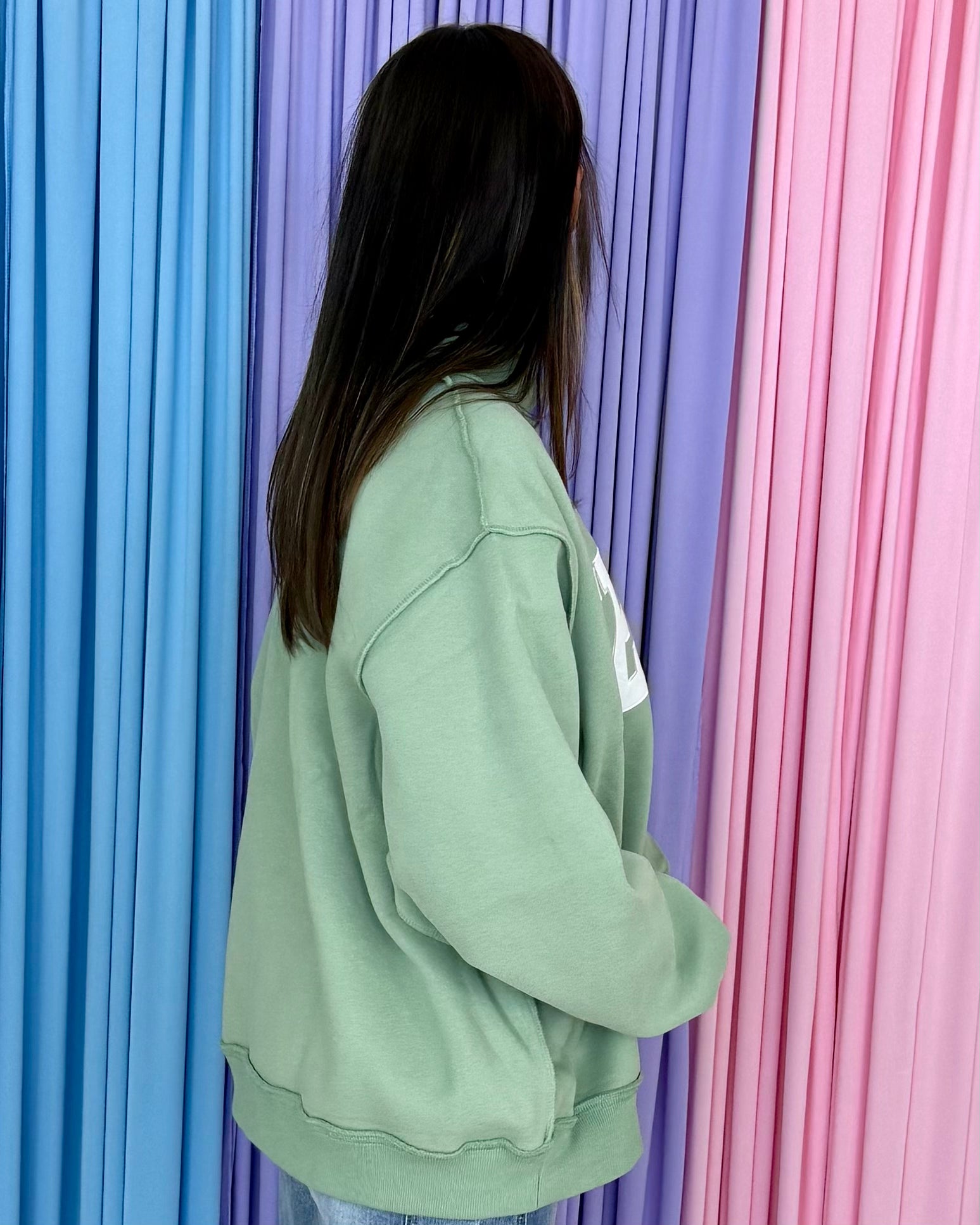 Sage “Jesus” Mock Neck Sweatshirt-Shop-Womens-Boutique-Clothing