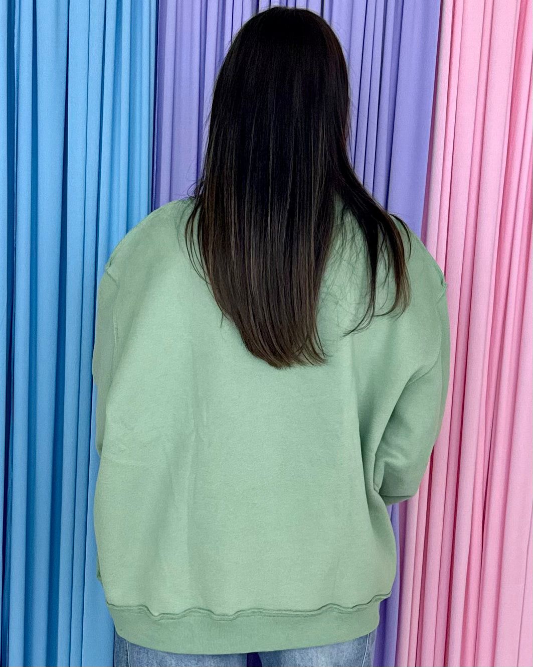 Sage “Jesus” Mock Neck Sweatshirt-Shop-Womens-Boutique-Clothing