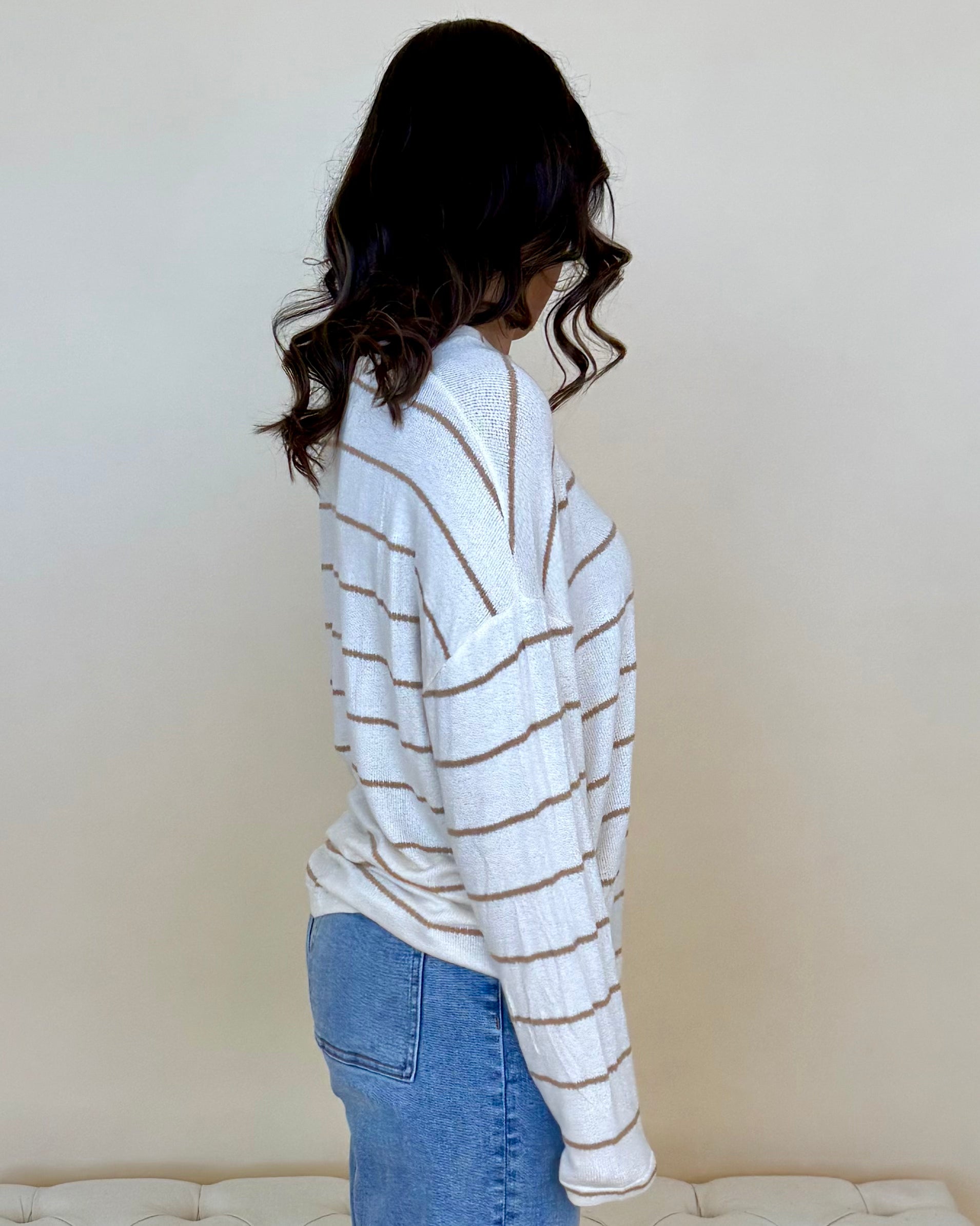 Meaning More Cream Striped Top-Shop-Womens-Boutique-Clothing