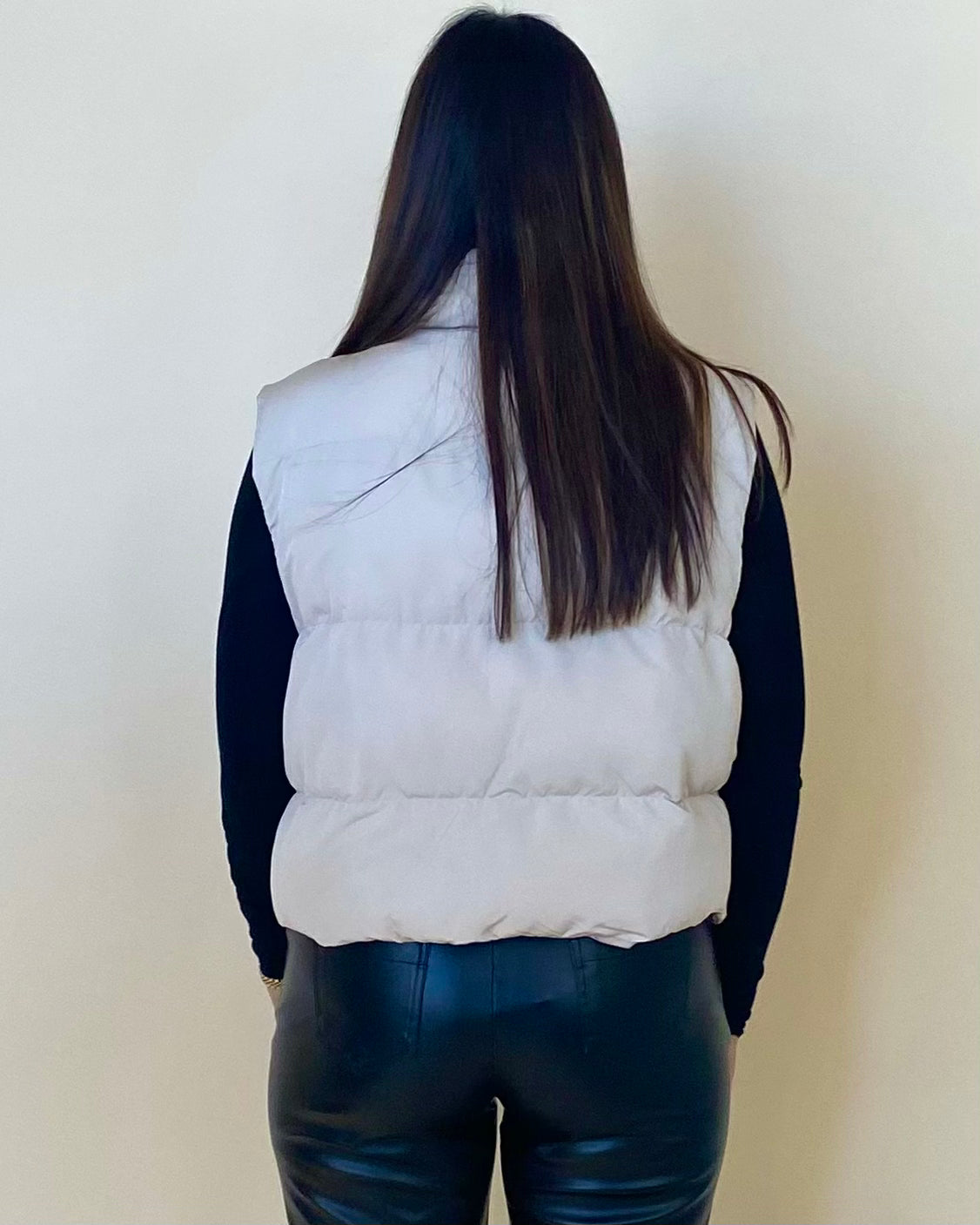 Modern Days Sand Cropped Puffer Vest-Shop-Womens-Boutique-Clothing