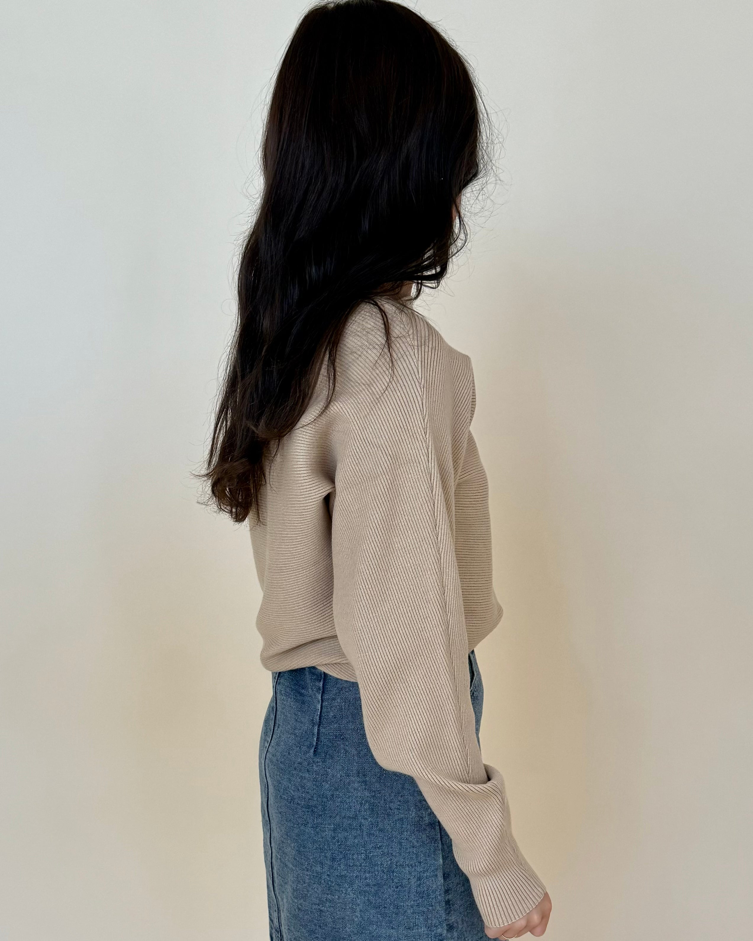 Never Miss Taupe Boat Neck Sweater-Shop-Womens-Boutique-Clothing