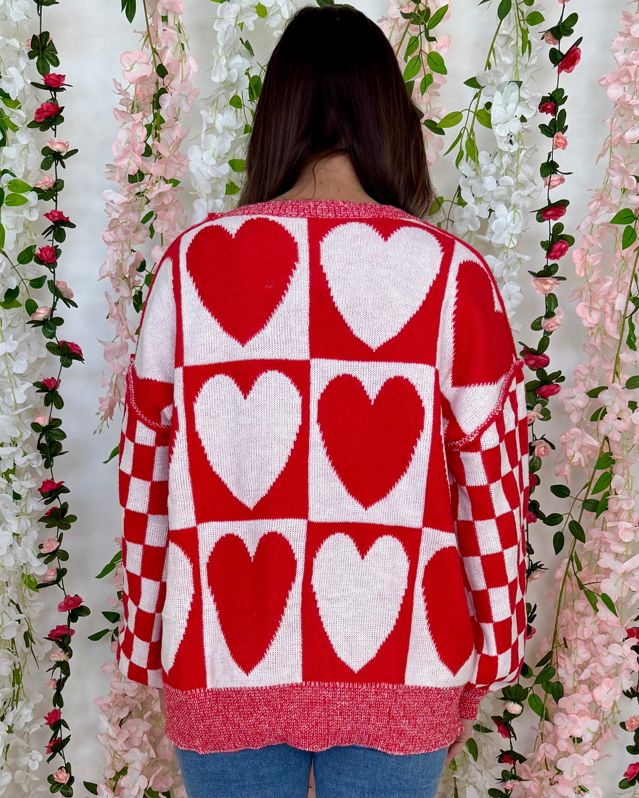 Queen Of Hearts Red Sweater-Shop-Womens-Boutique-Clothing