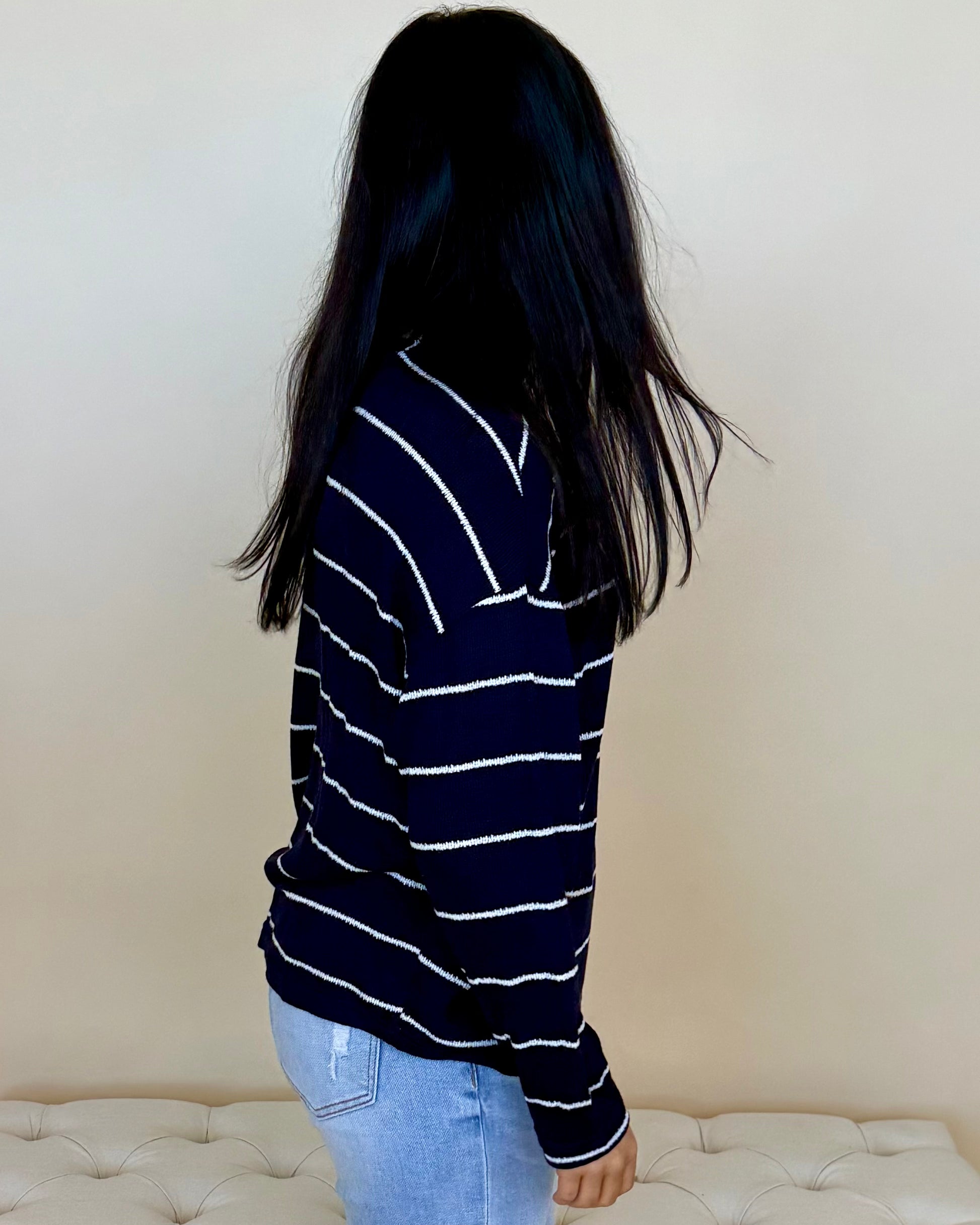 Meaning More Navy Striped Top-Shop-Womens-Boutique-Clothing