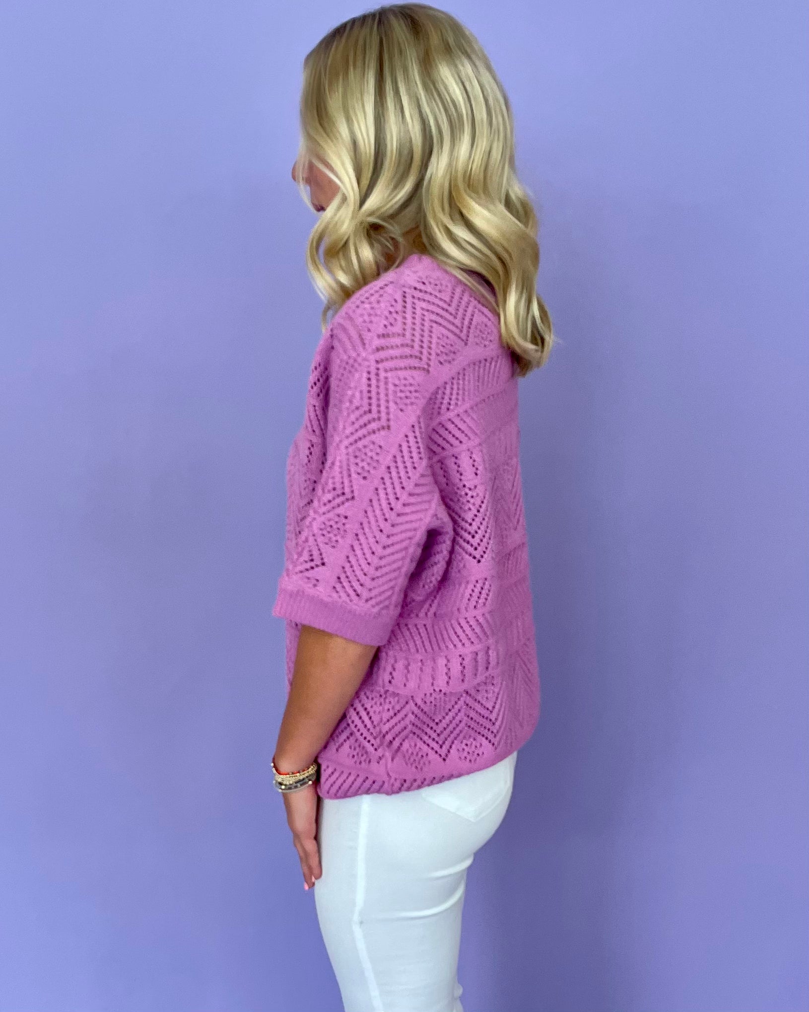 Know Better Bubblegum Crochet Sweater-Shop-Womens-Boutique-Clothing