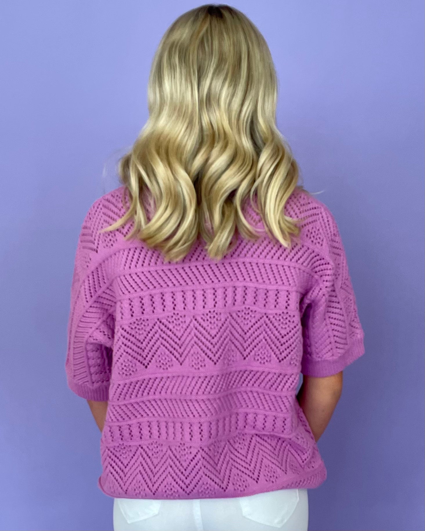 Know Better Bubblegum Crochet Sweater-Shop-Womens-Boutique-Clothing