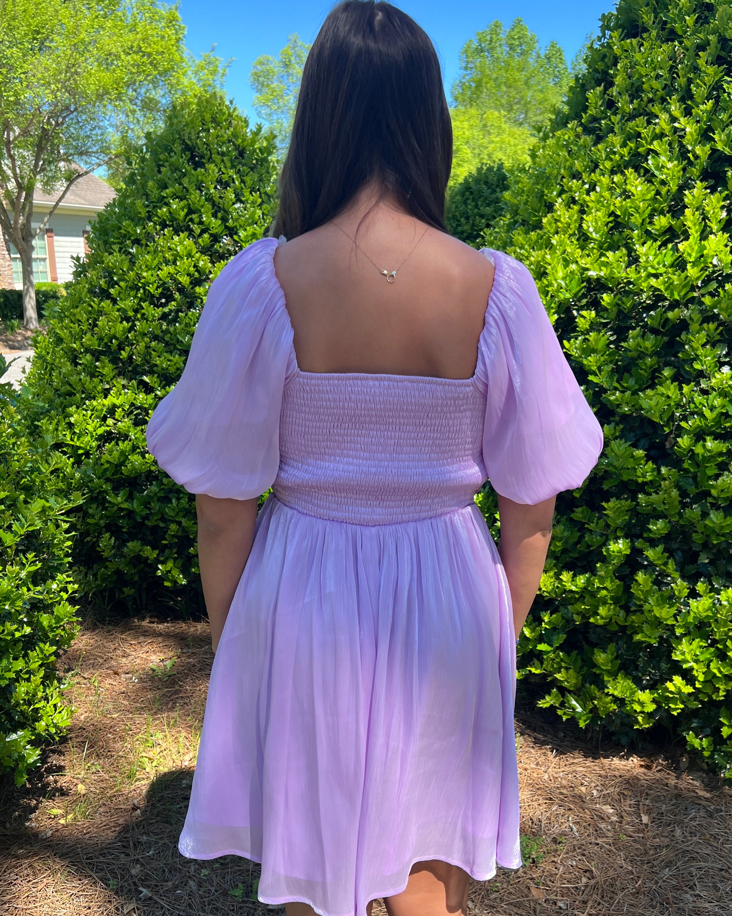 Breathtaking Lavender Bow Metallic Dress-Shop-Womens-Boutique-Clothing