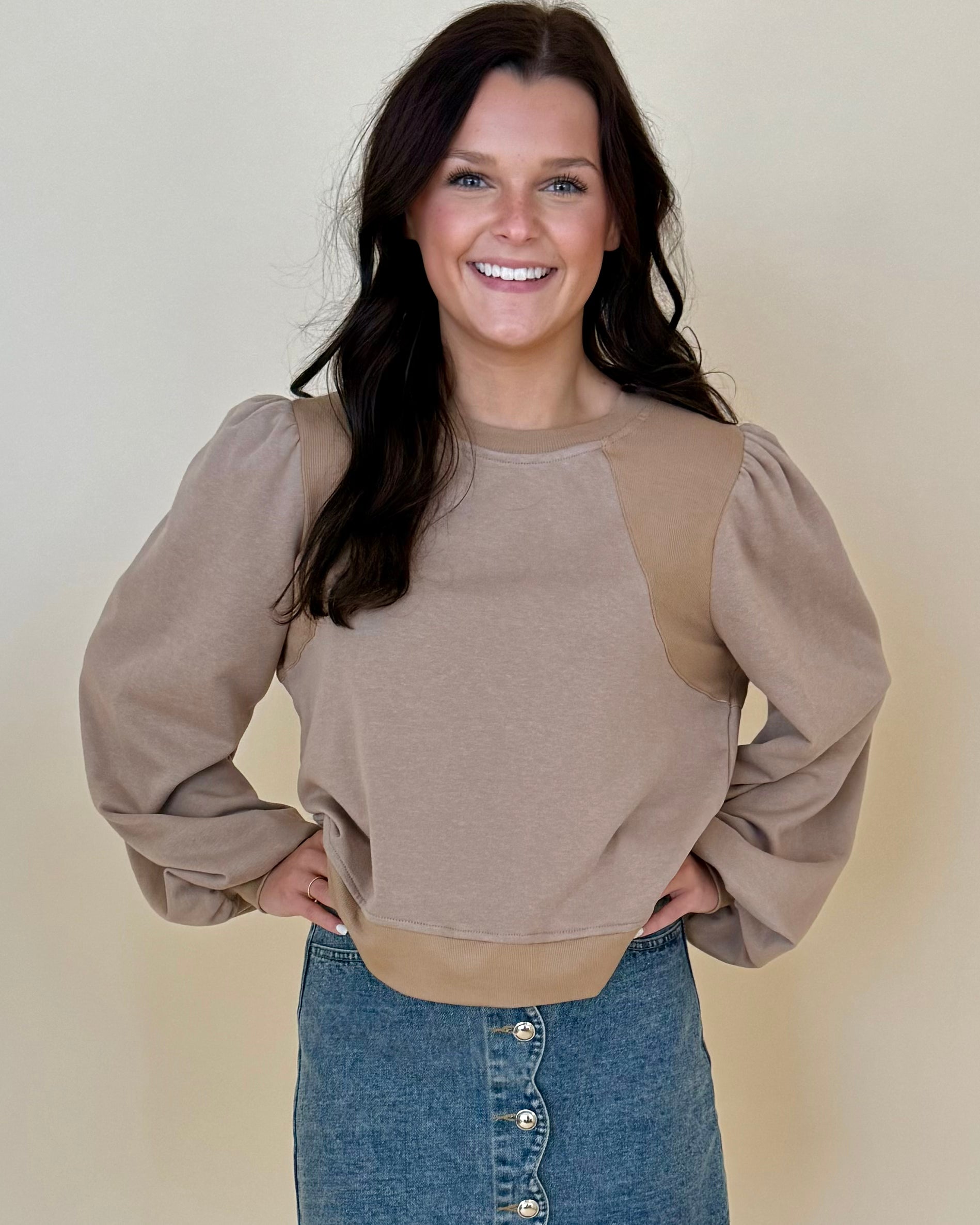 Never Know Taupe Rib Knit Top-Shop-Womens-Boutique-Clothing