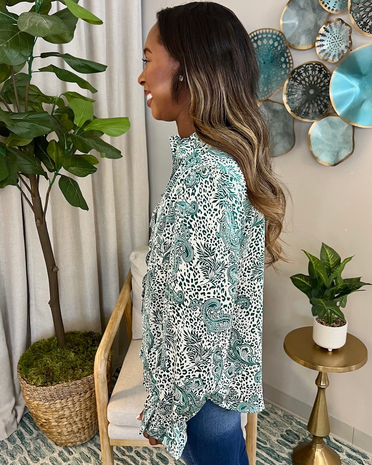 Path To You Teal Paisley Top-Shop-Womens-Boutique-Clothing