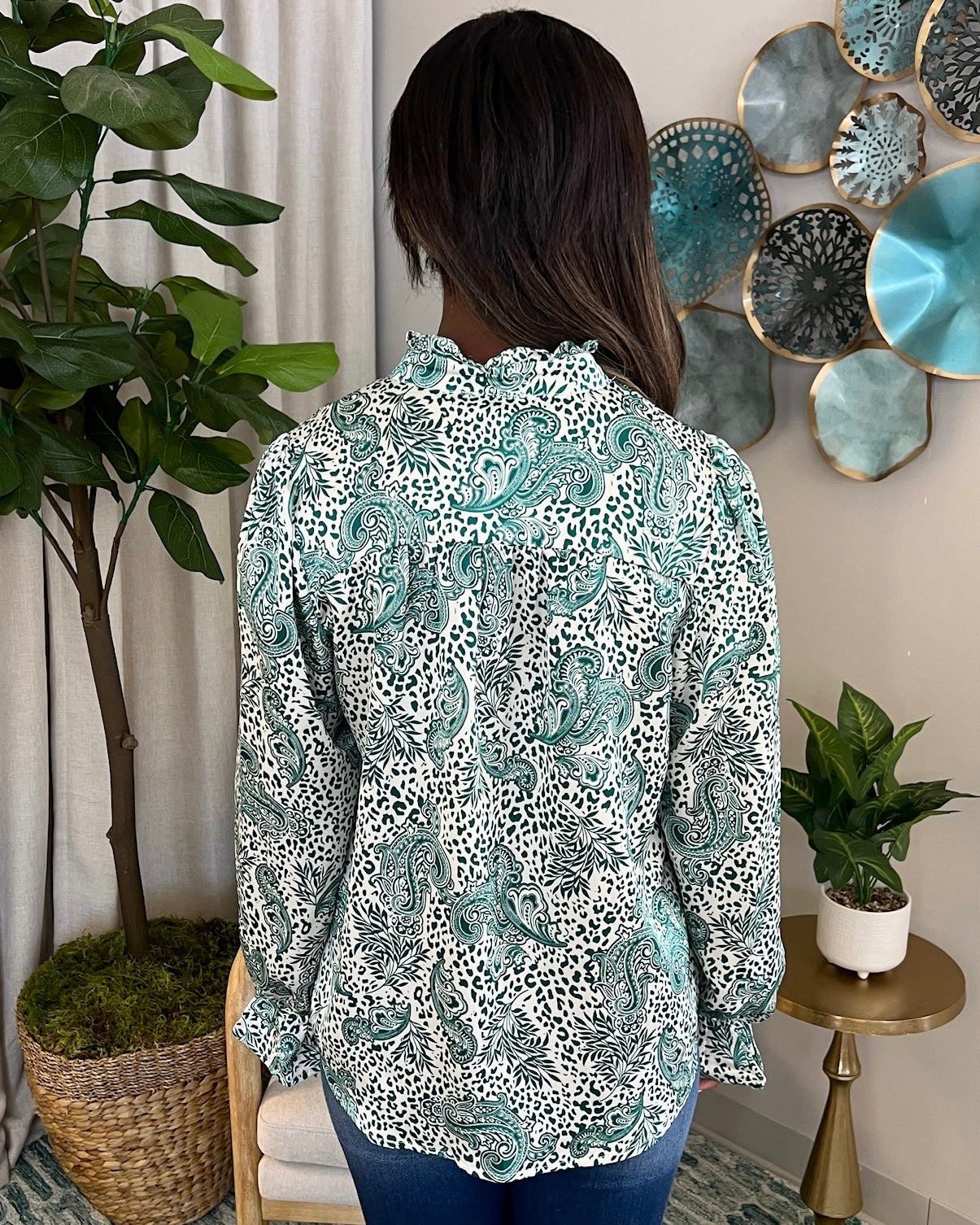 Path To You Teal Paisley Top-Shop-Womens-Boutique-Clothing