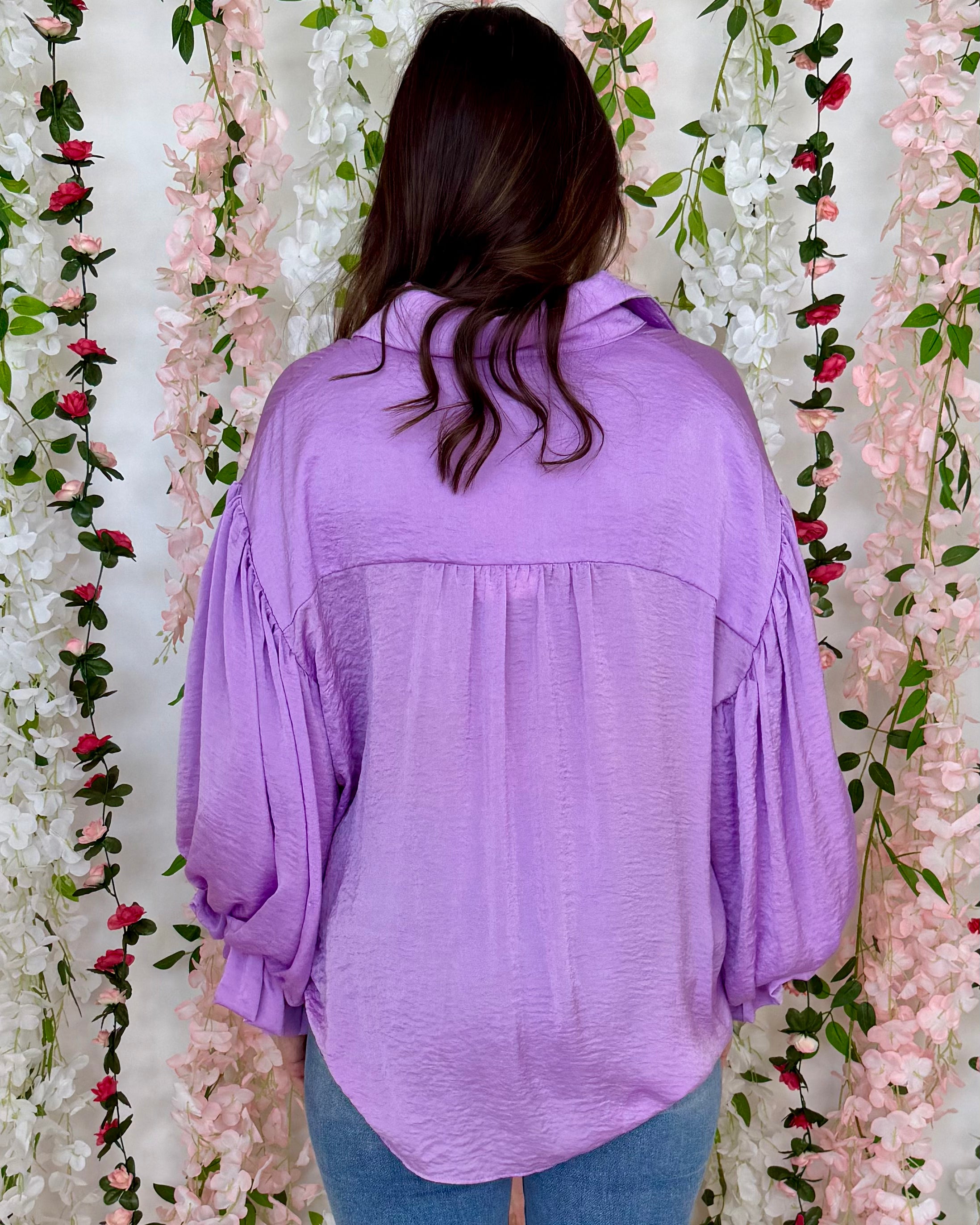 Till Dusk Lavender Button Up Top-Shop-Womens-Boutique-Clothing