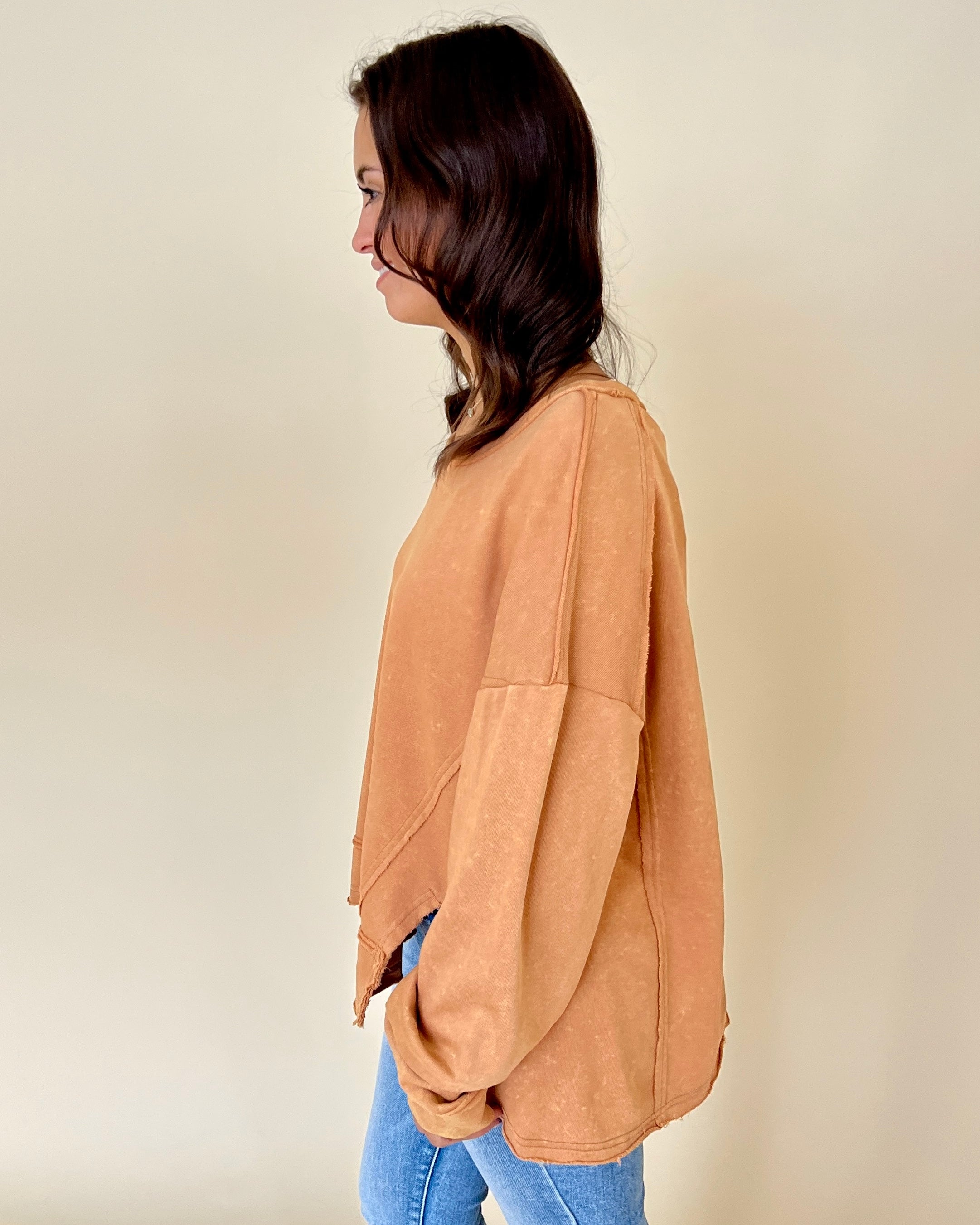 Nothing To Do Beige Mineral Washed Top-Shop-Womens-Boutique-Clothing