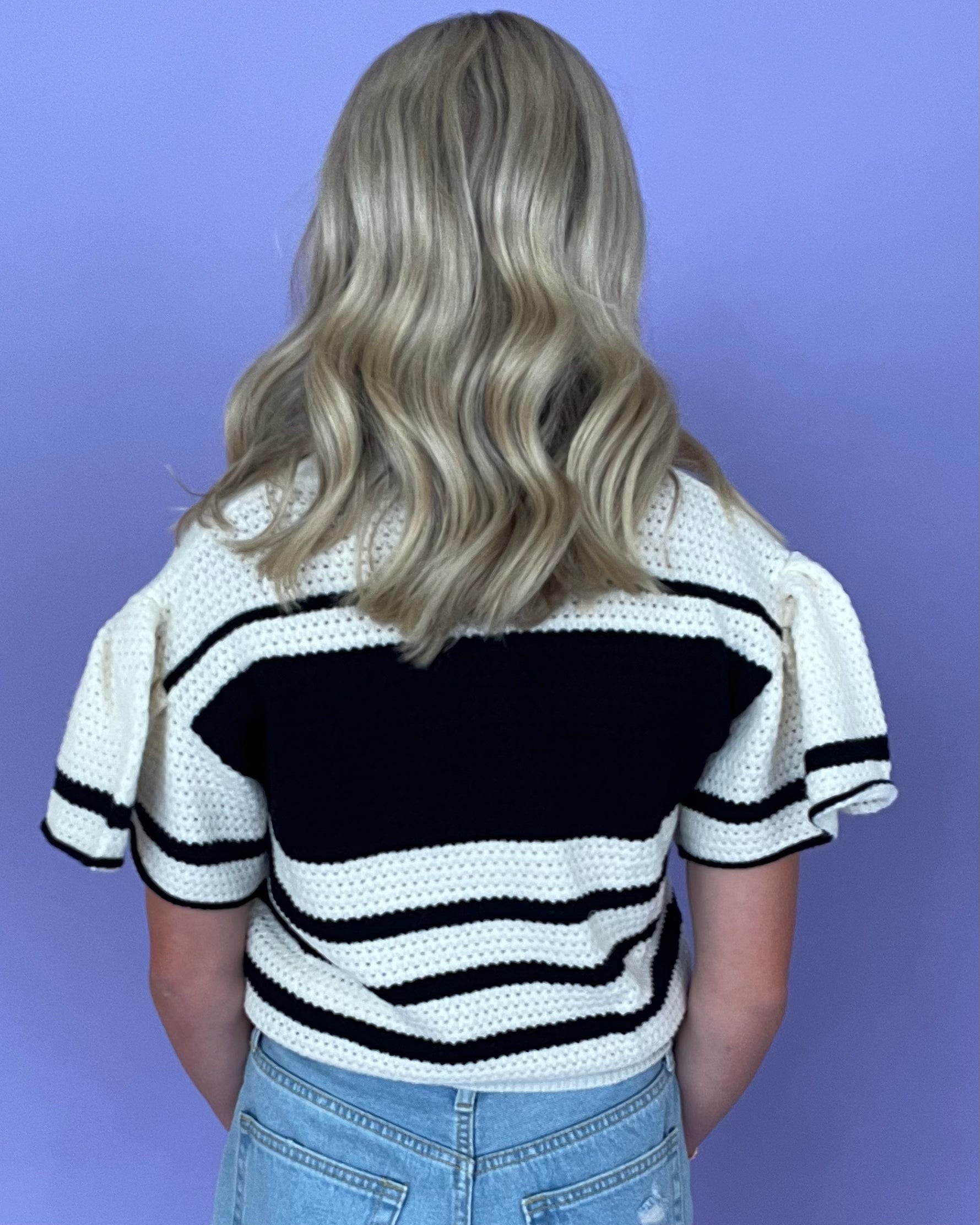 Best Times Ivory/Black Striped Sweater-Shop-Womens-Boutique-Clothing