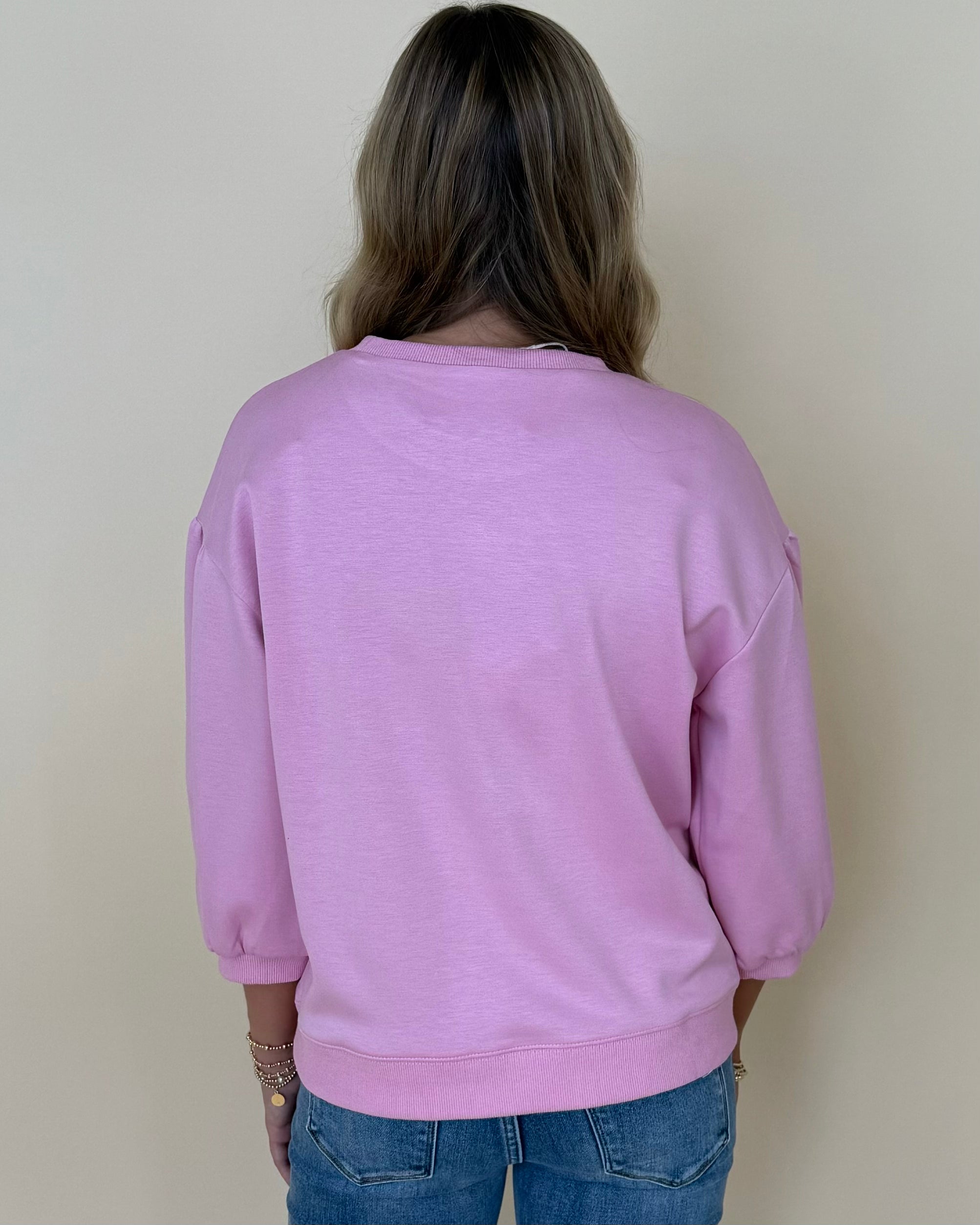 New Whim Pink 3/4 Sleeve Top-Shop-Womens-Boutique-Clothing