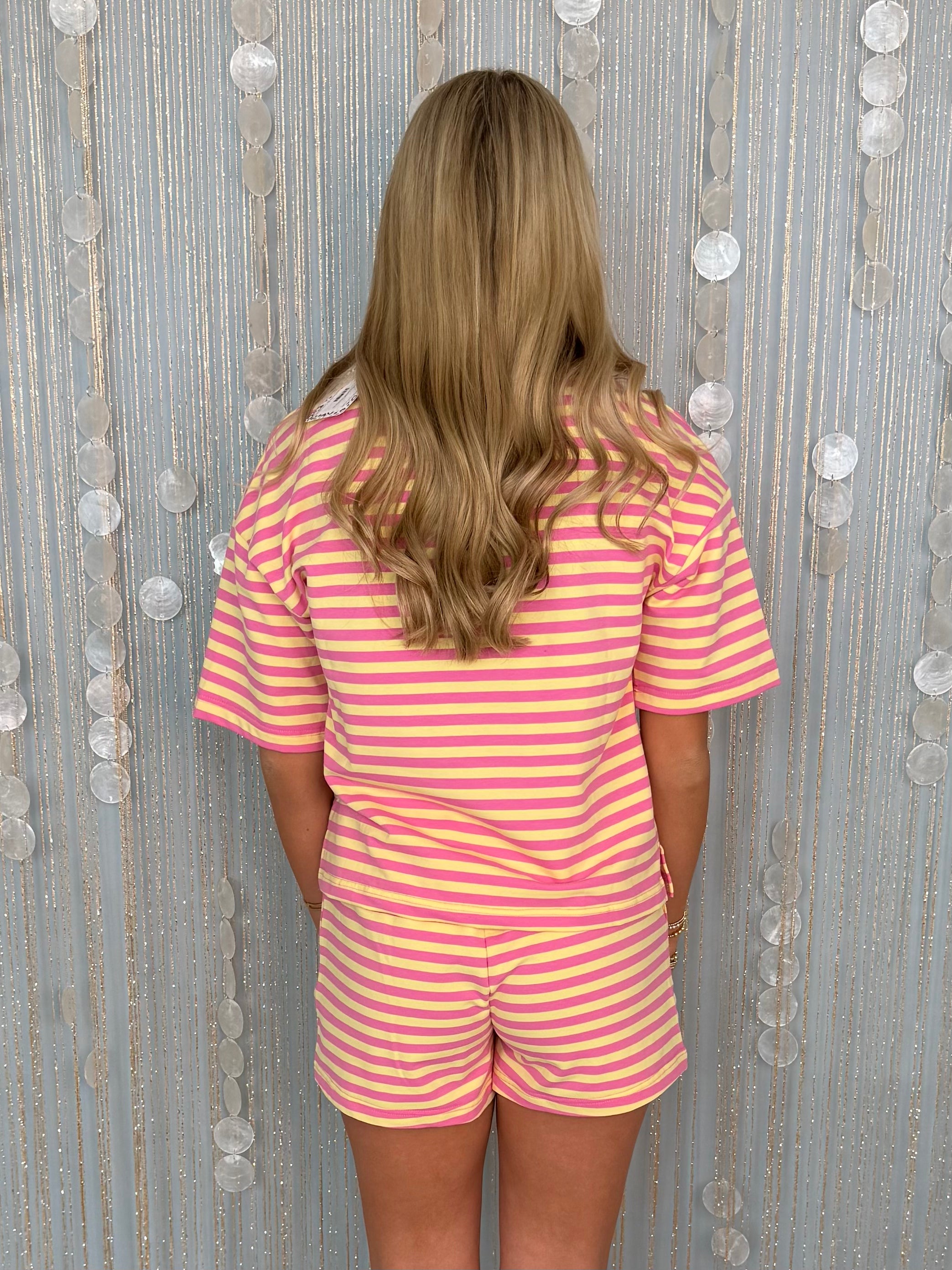 All Lounge Rose Stripe Terry Short Set-Shop-Womens-Boutique-Clothing