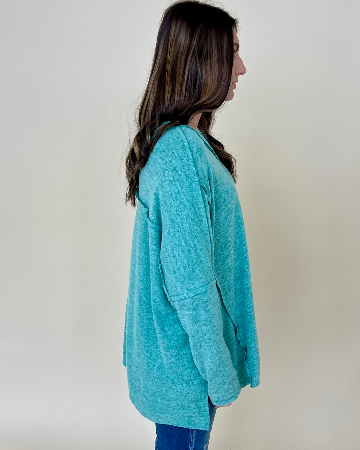 All For You Pine Green Heathered Top-Shop-Womens-Boutique-Clothing