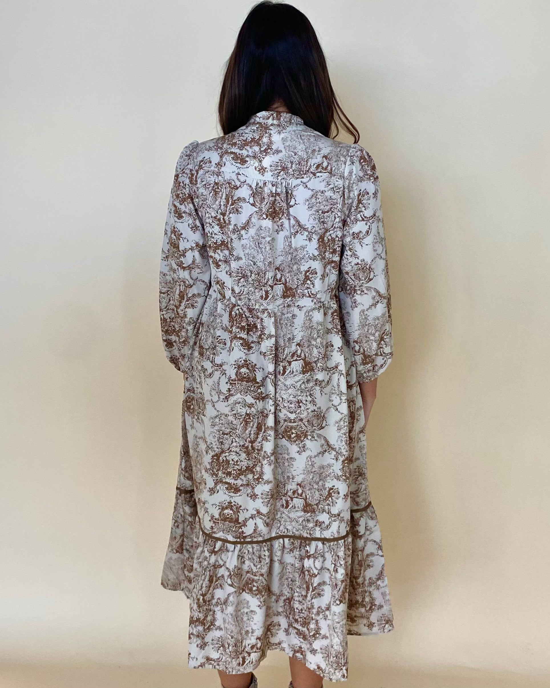 Spin Around Brown Floral Midi-Shop-Womens-Boutique-Clothing