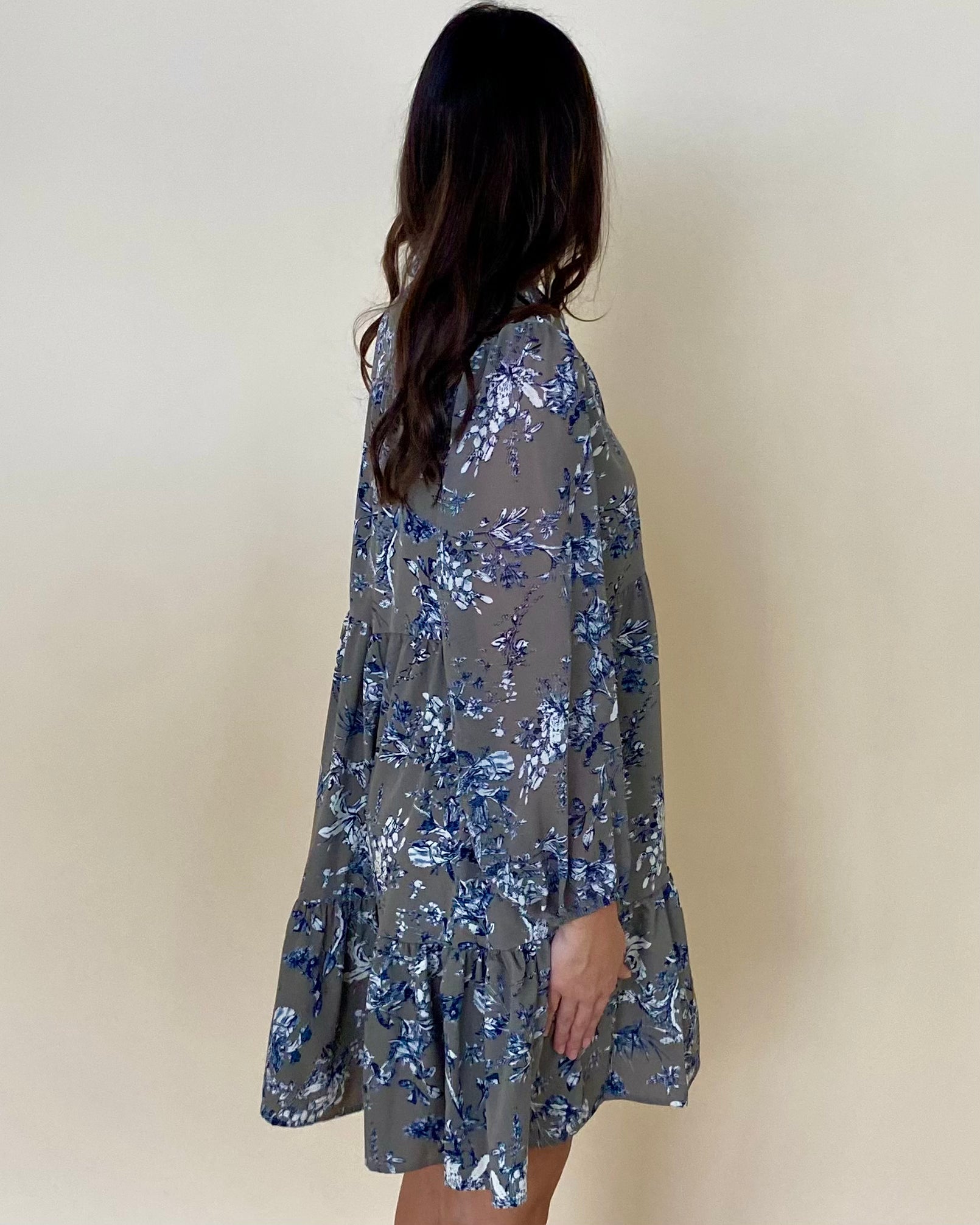 Handled It Grey Floral Dress-Shop-Womens-Boutique-Clothing