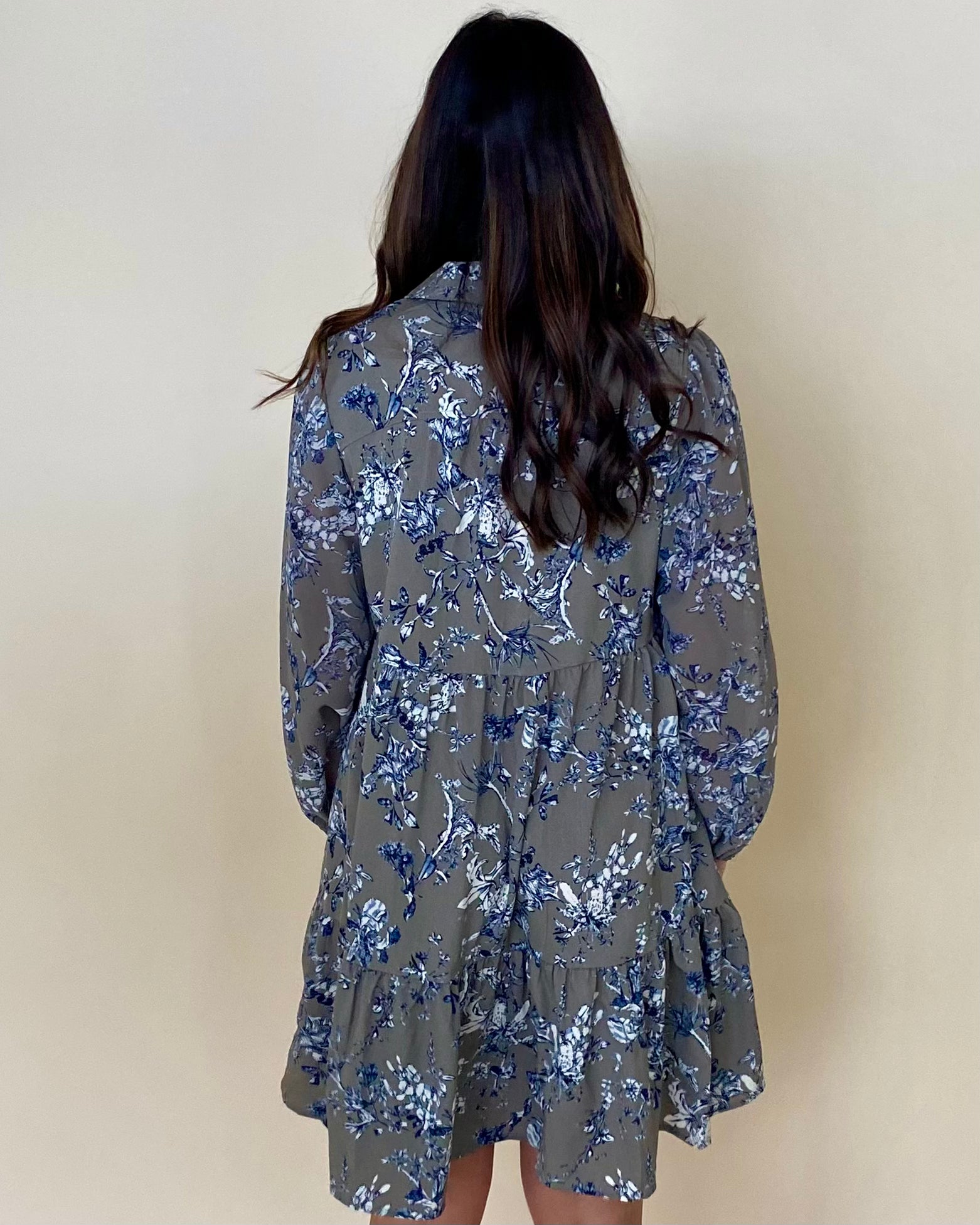 Handled It Grey Floral Dress-Shop-Womens-Boutique-Clothing