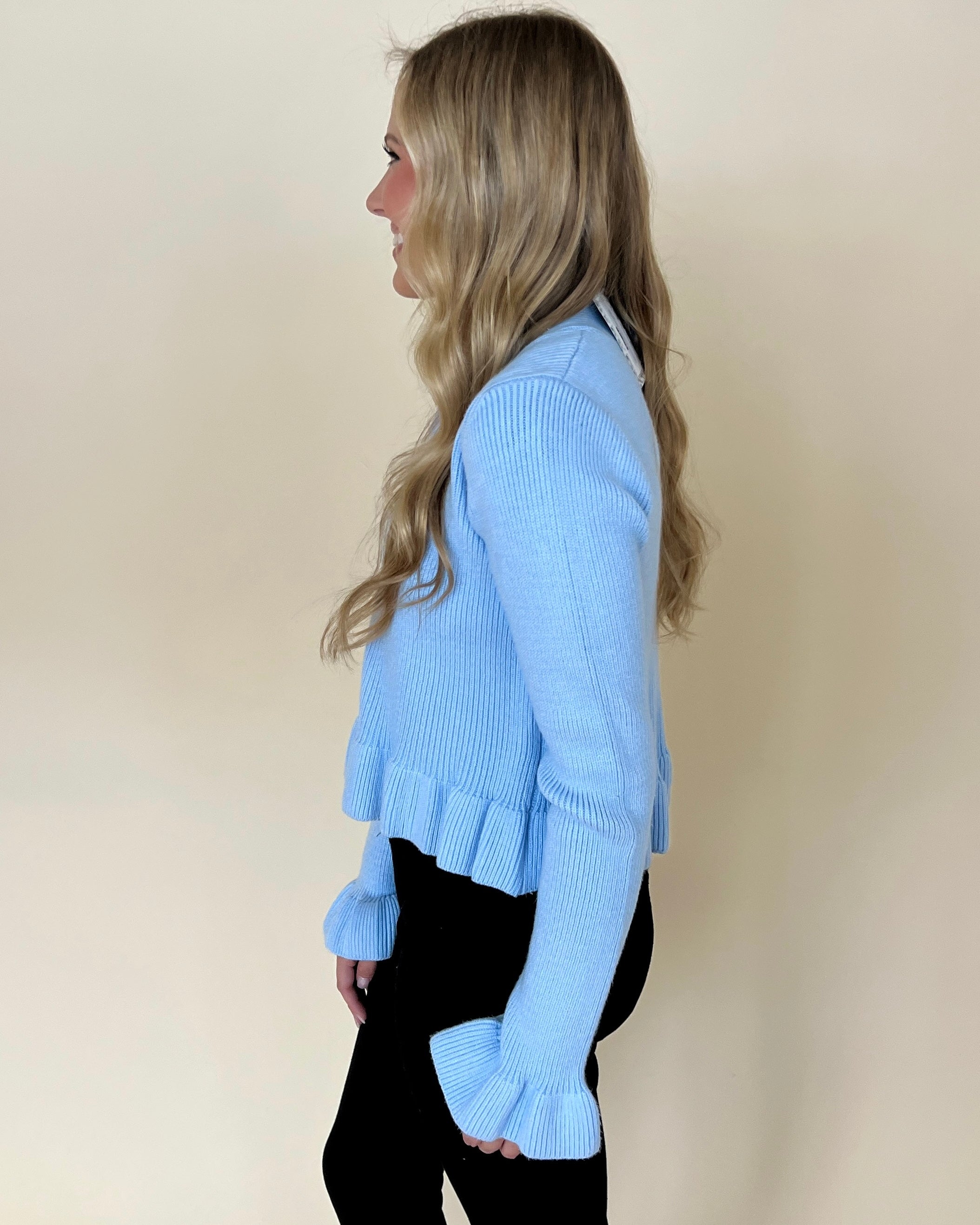 Let's Rewind Baby Blue Button Cardigan-Shop-Womens-Boutique-Clothing