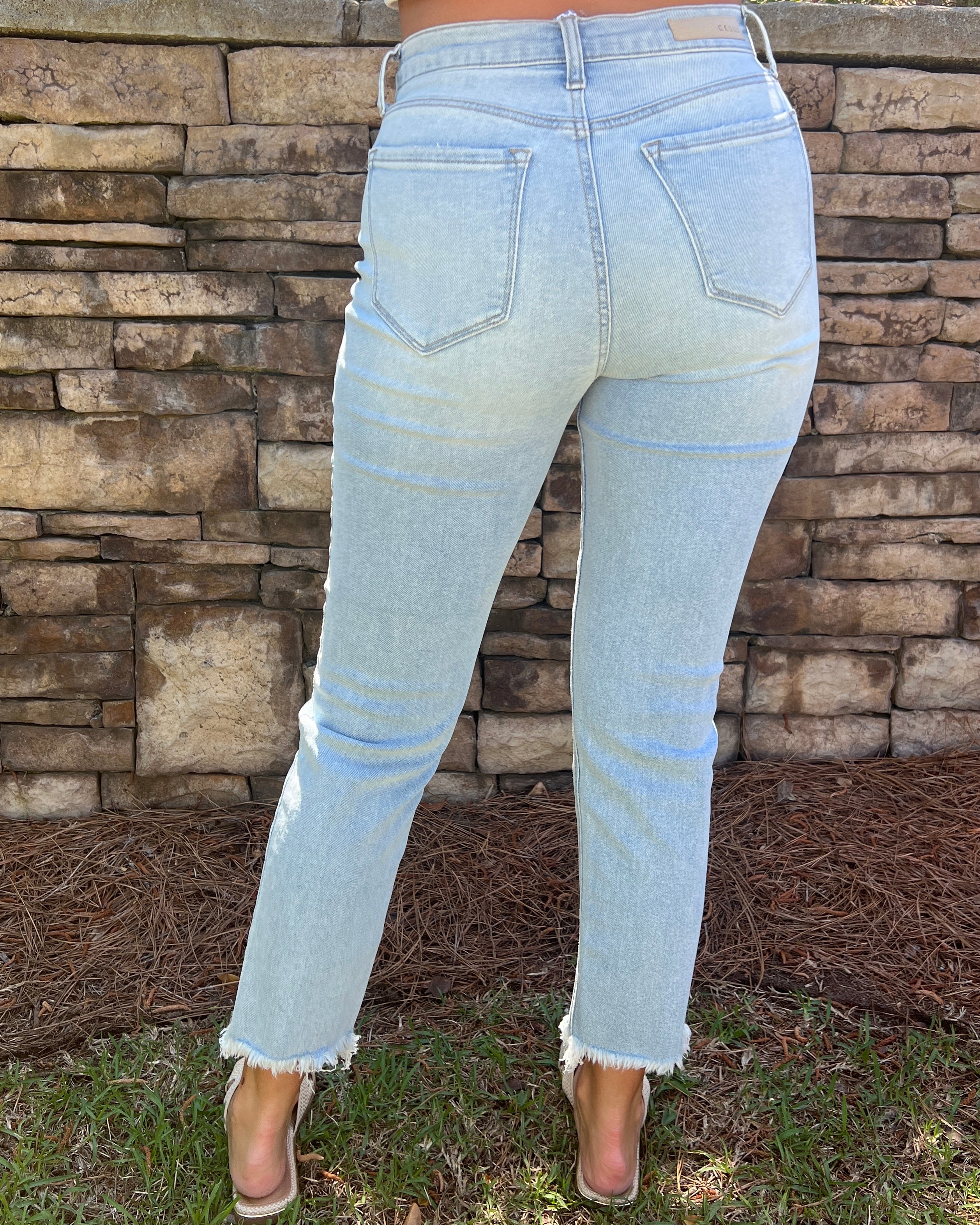 Better Places Light Denim High Rise Distressed Mom Jeans-Shop-Womens-Boutique-Clothing