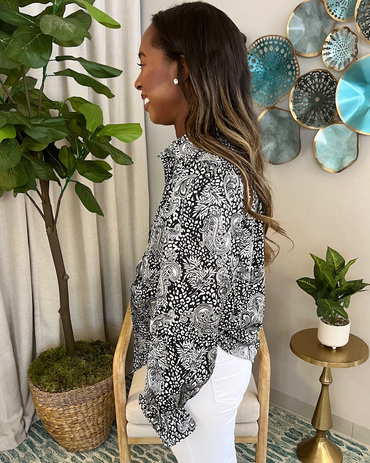 Path To You Black Paisley Top-Shop-Womens-Boutique-Clothing