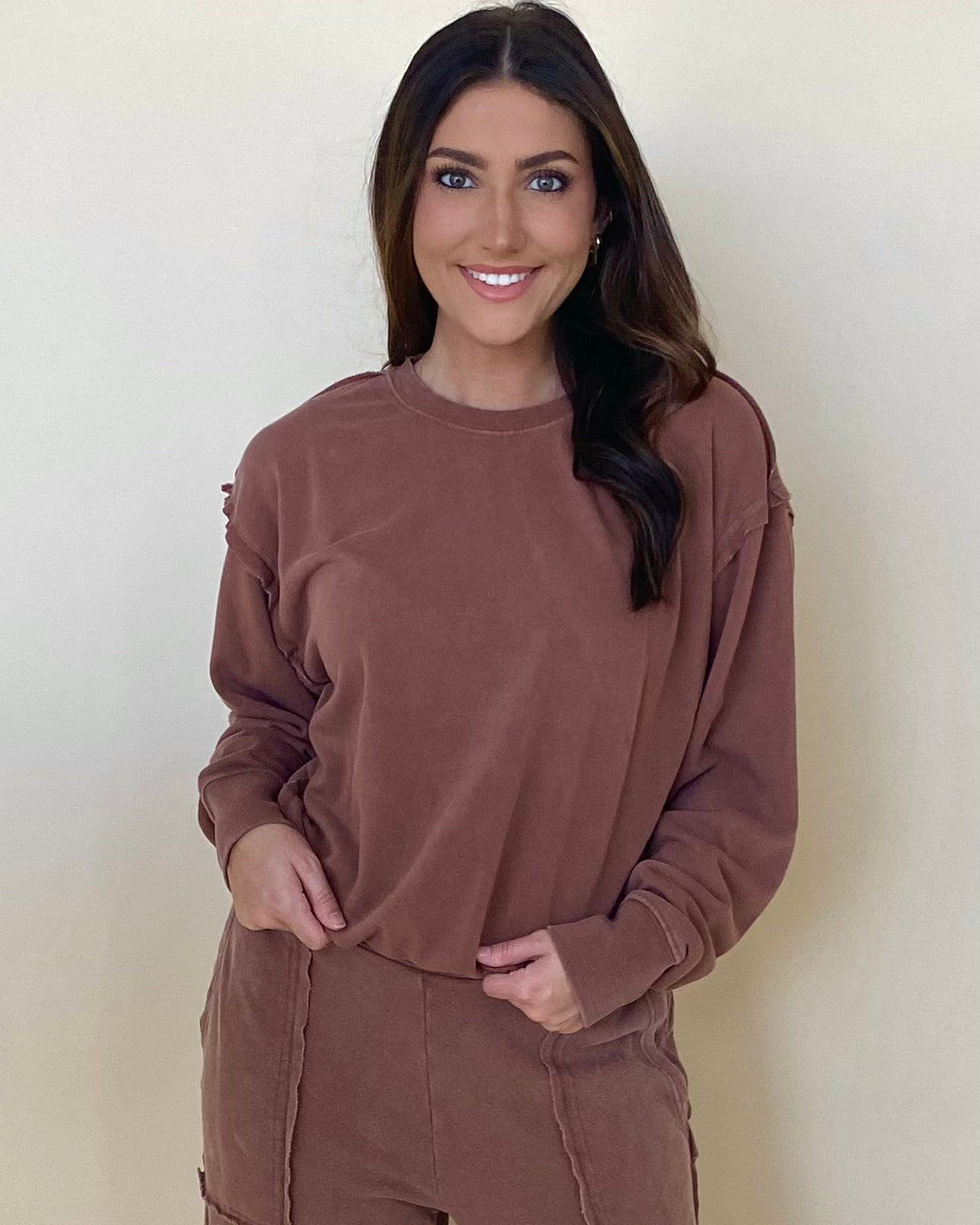 All Times Chestnut Crew Sweatshirt-Shop-Womens-Boutique-Clothing