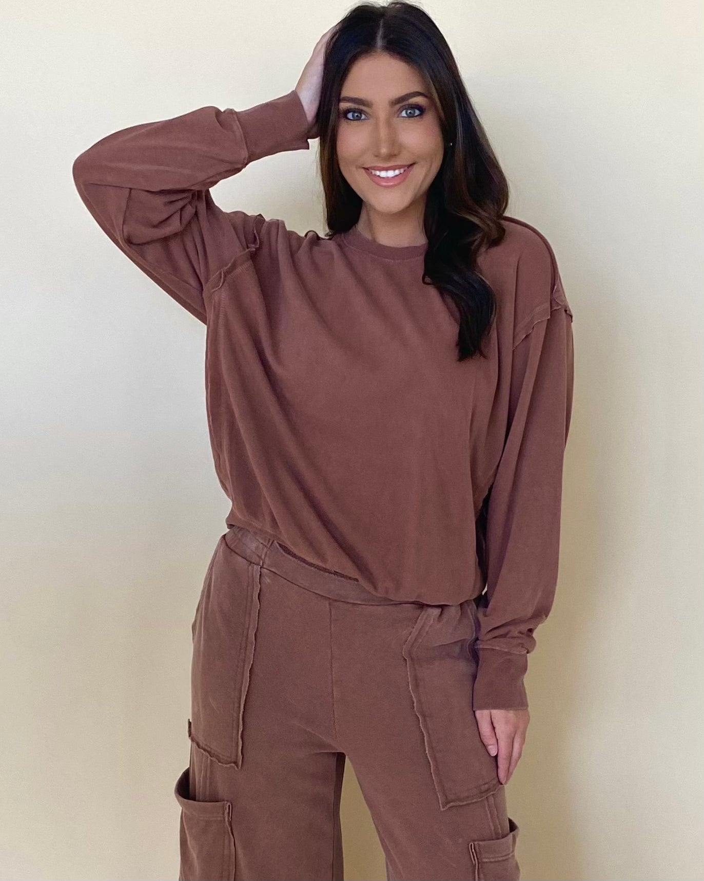 All Times Chestnut Crew Sweatshirt-Shop-Womens-Boutique-Clothing