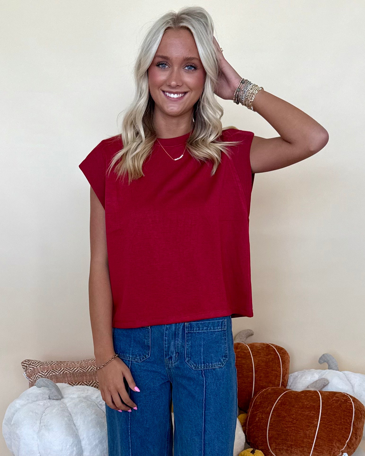 Natural Ease Brick Cap Sleeve Top-Shop-Womens-Boutique-Clothing