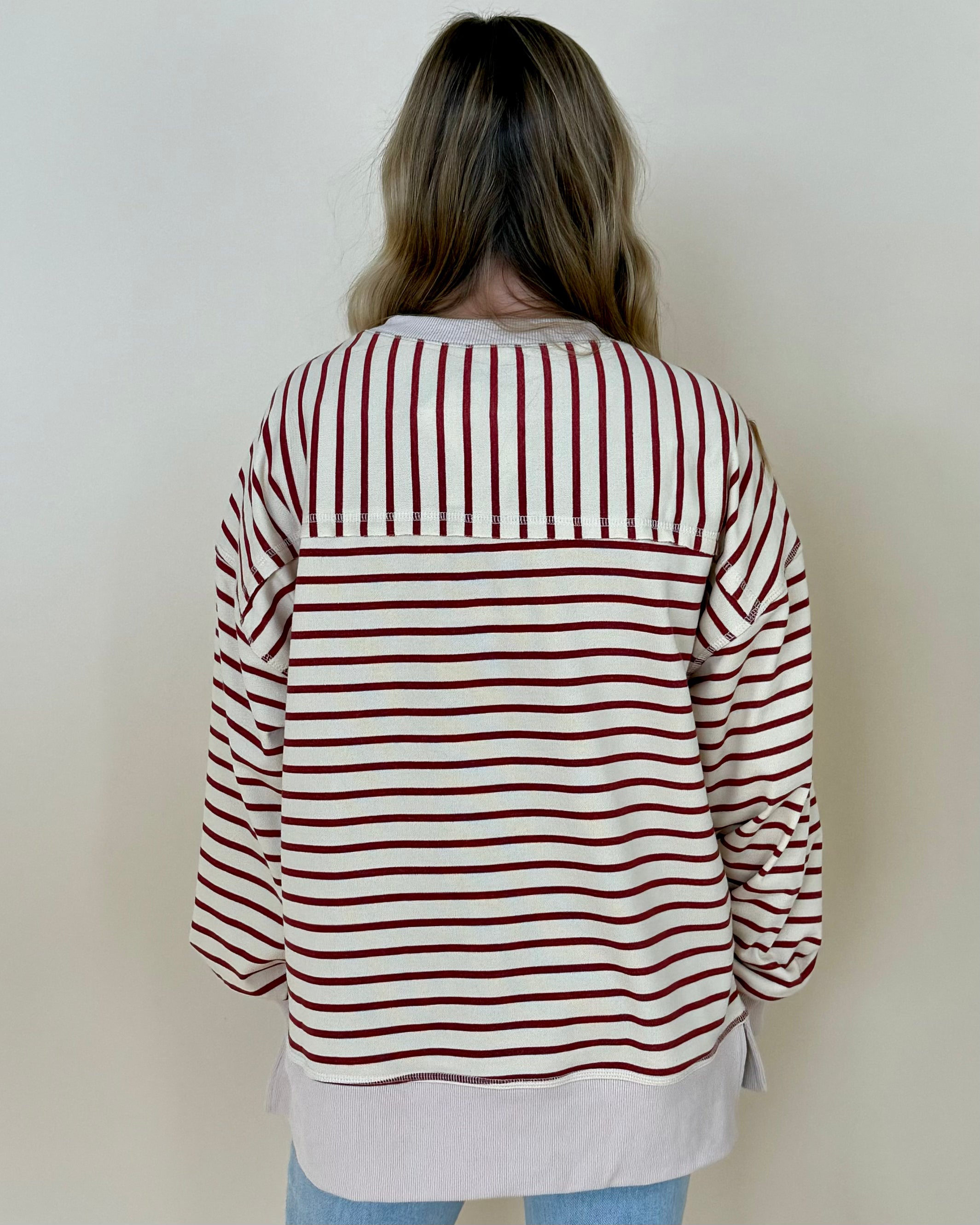 The Call Brick/Beige Stripe Top-Shop-Womens-Boutique-Clothing