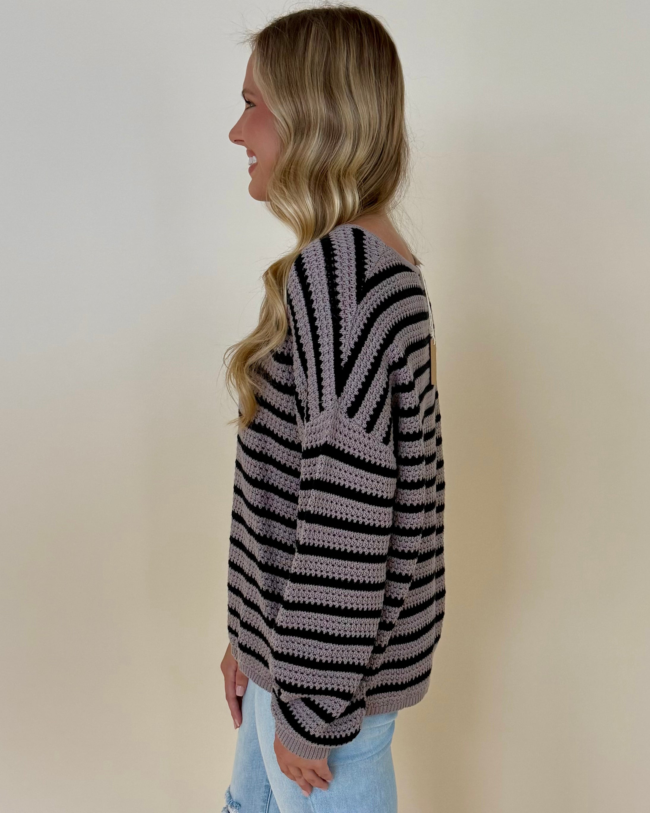 In And Out Mocha Stripe Sweater-Shop-Womens-Boutique-Clothing