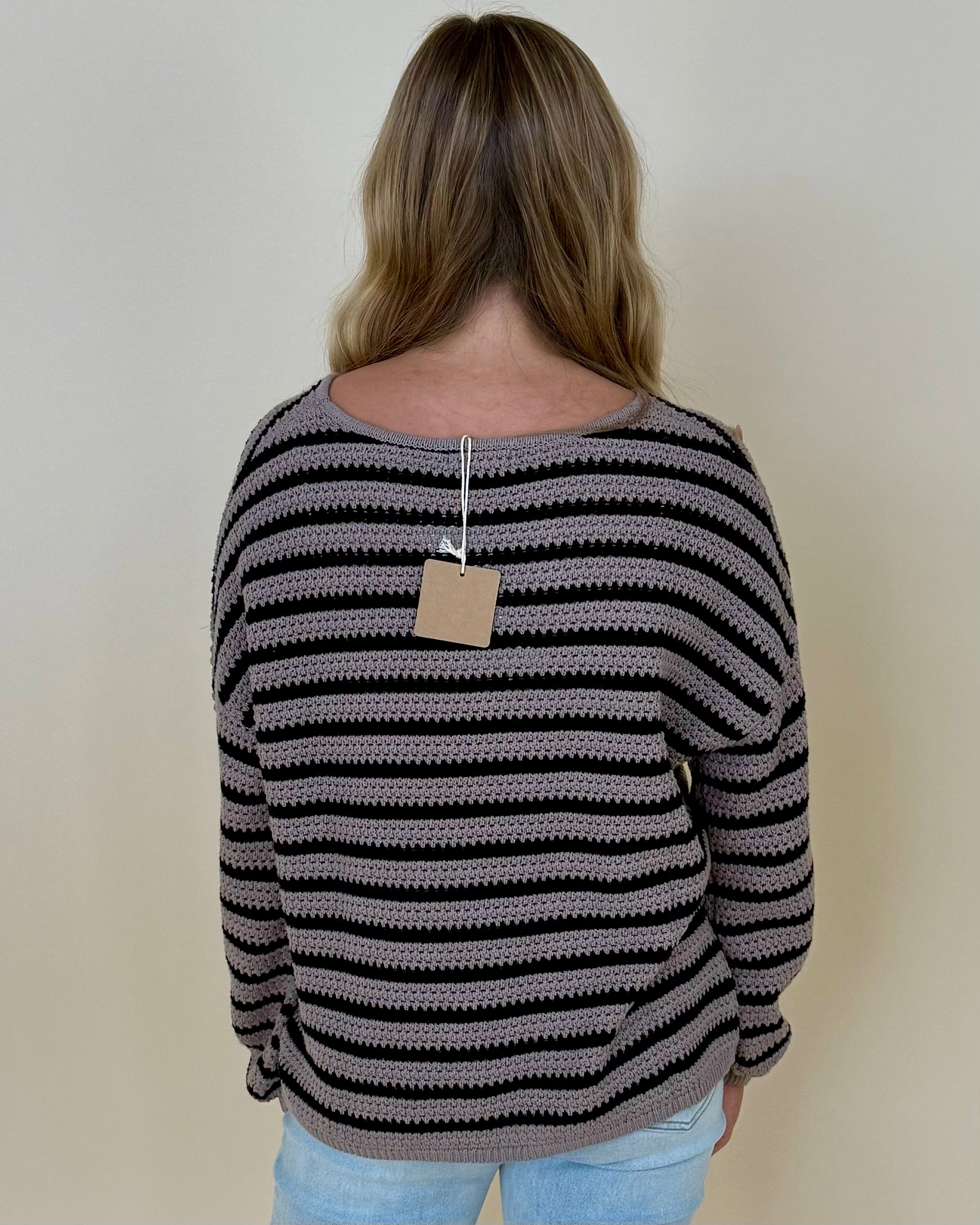 In And Out Mocha Stripe Sweater-Shop-Womens-Boutique-Clothing