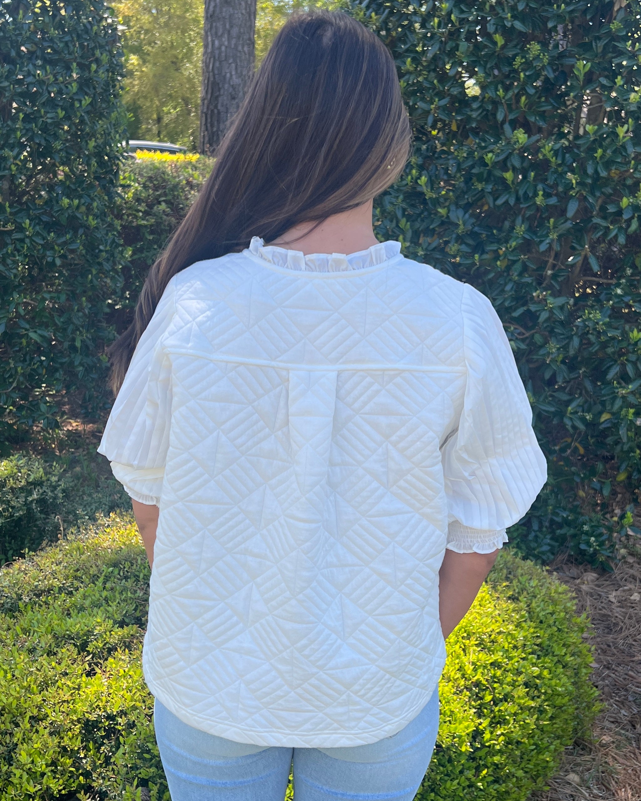 Curious Heart Off White Textured Top-Shop-Womens-Boutique-Clothing