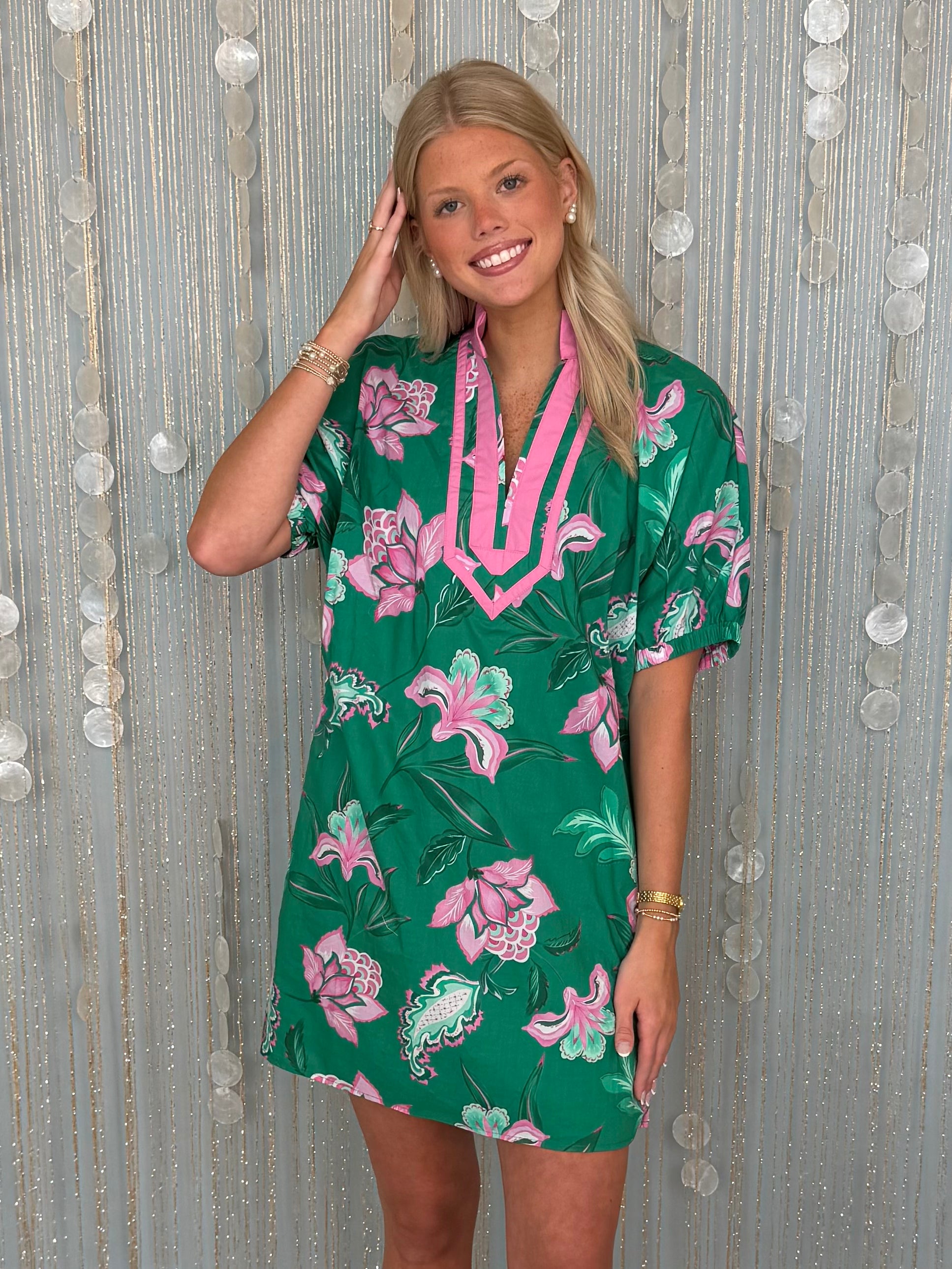 Refined Bloom Green Floral Dress-Shop-Womens-Boutique-Clothing
