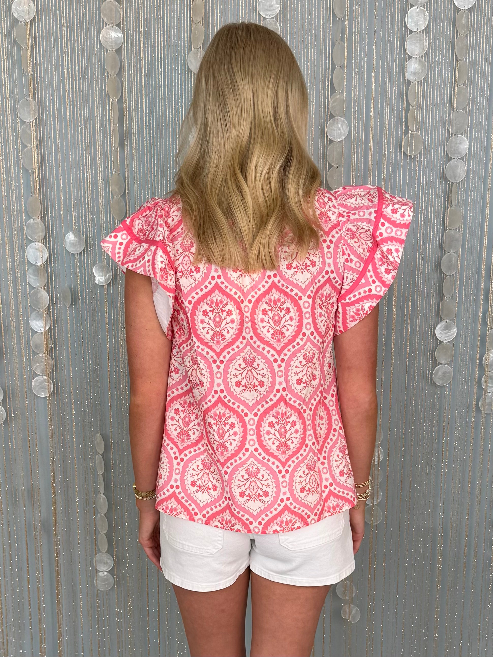 Love Notes Pink Print Top-Shop-Womens-Boutique-Clothing