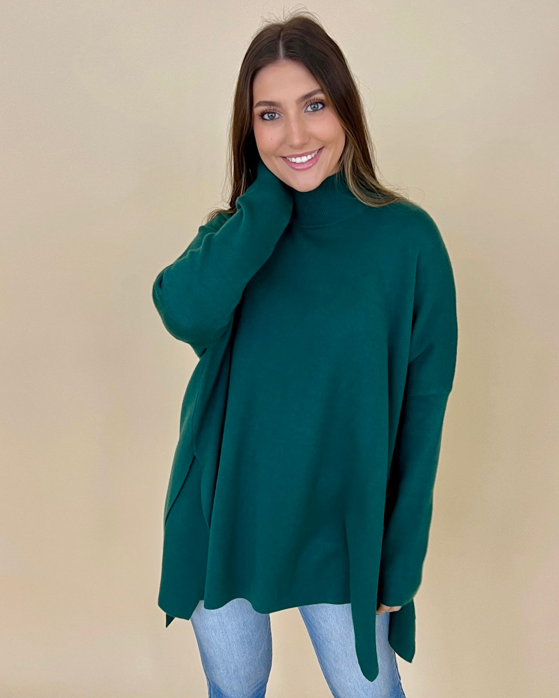 Pour Your Heart Out H Green Dolman Sweater-Shop-Womens-Boutique-Clothing