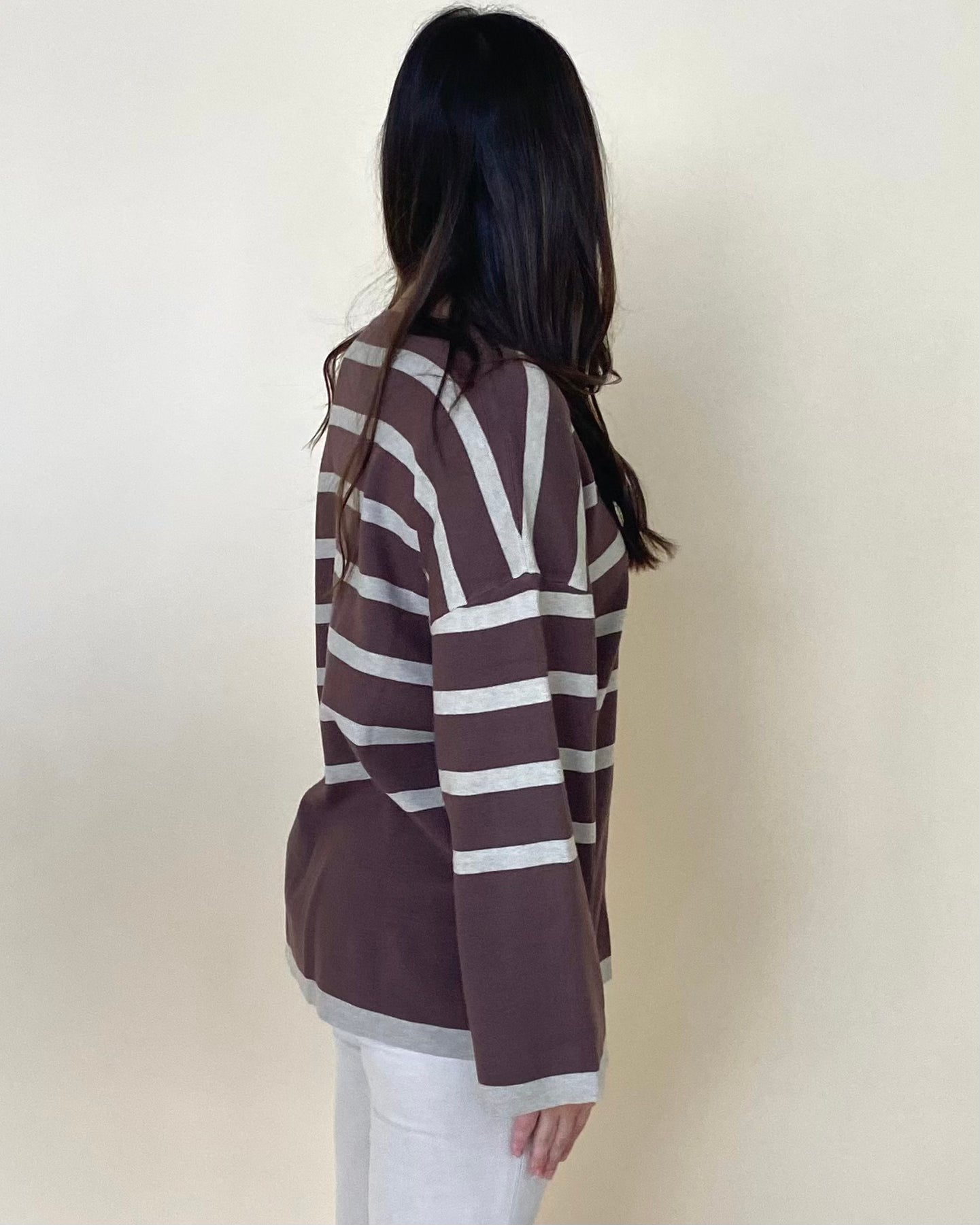 Capture It Mocha Striped Sweater-Shop-Womens-Boutique-Clothing