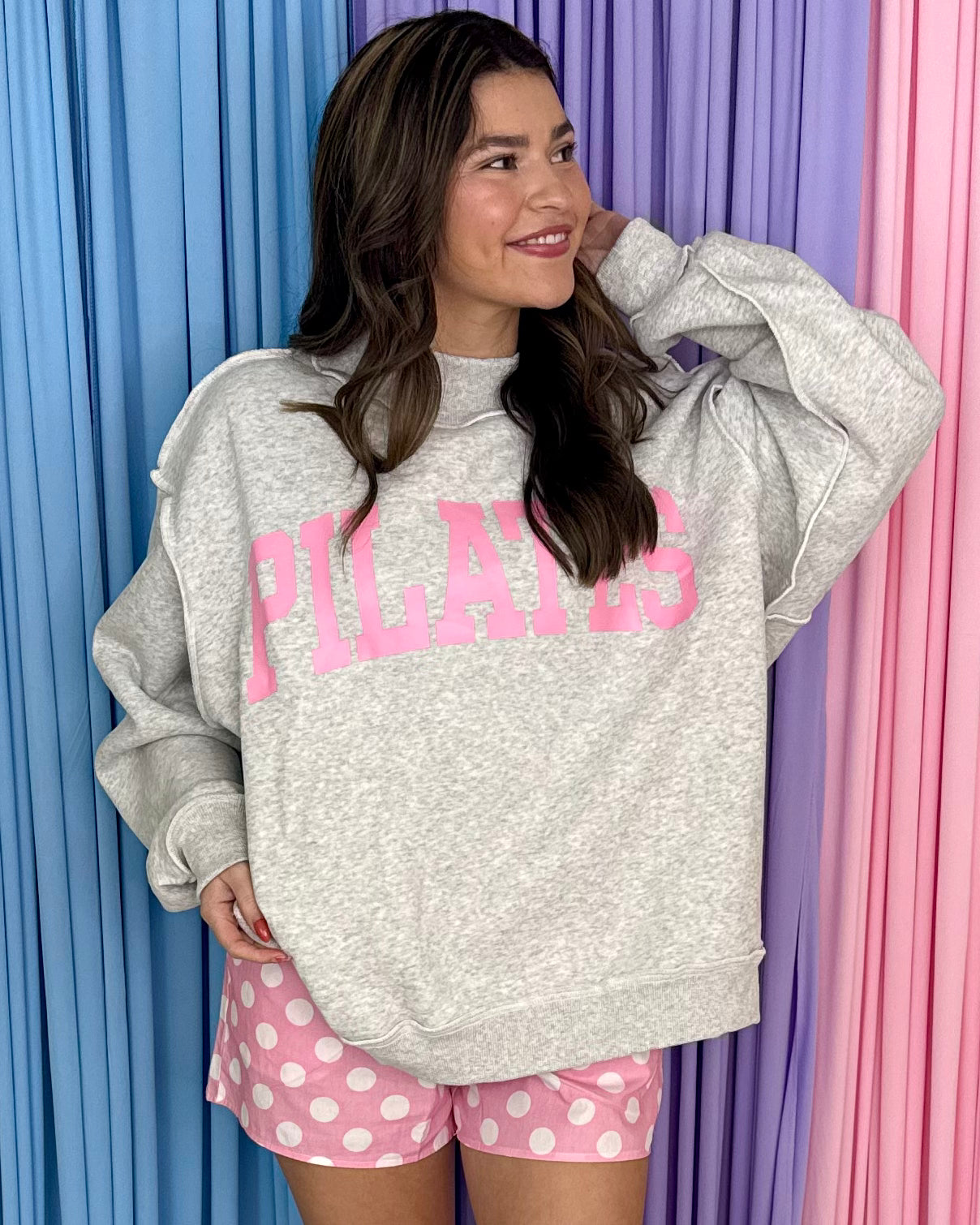 H. Grey Pilates & Yoga Mockneck Sweatshirt-Shop-Womens-Boutique-Clothing