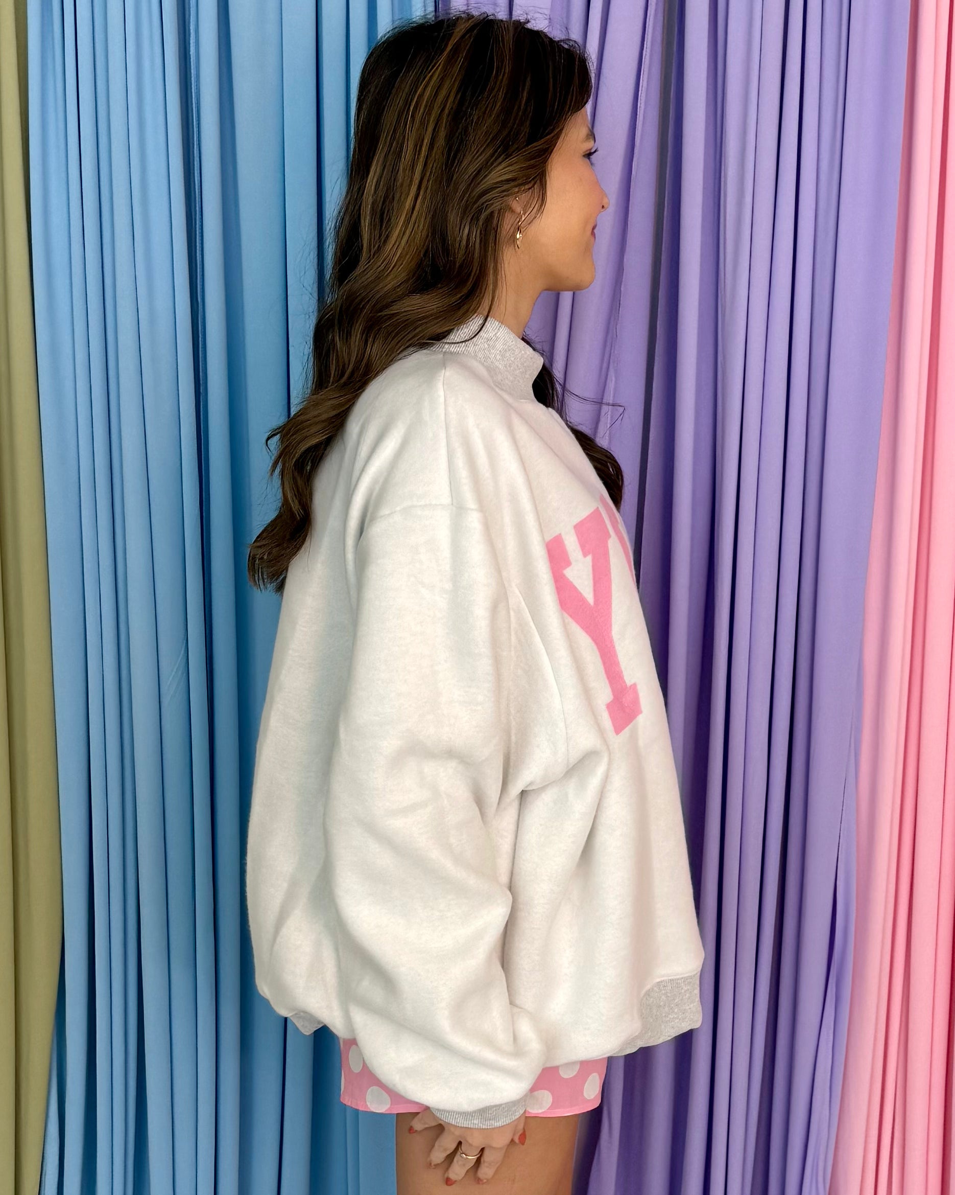 H. Grey Pilates & Yoga Mockneck Sweatshirt-Shop-Womens-Boutique-Clothing