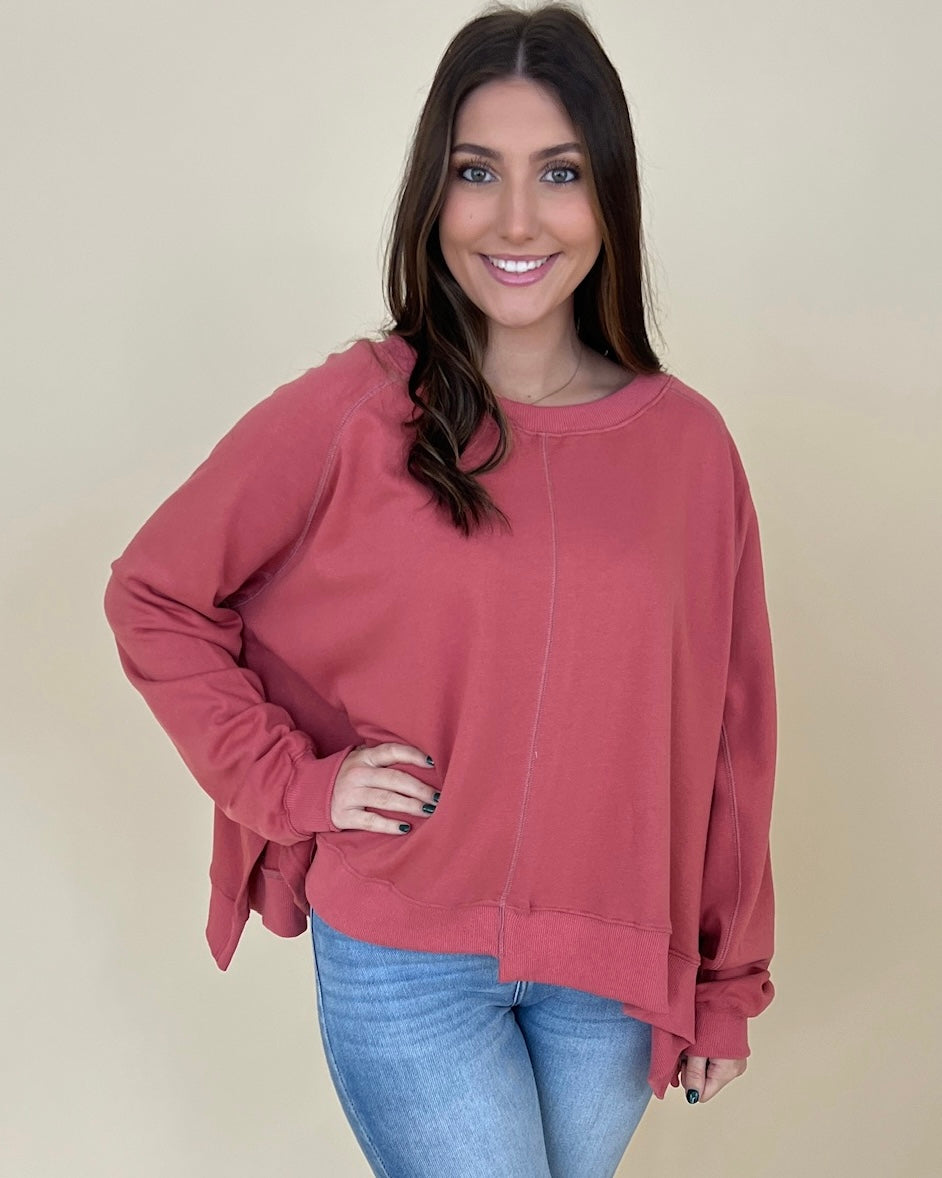 Colder Days Dried Rose Sweatshirt-Shop-Womens-Boutique-Clothing