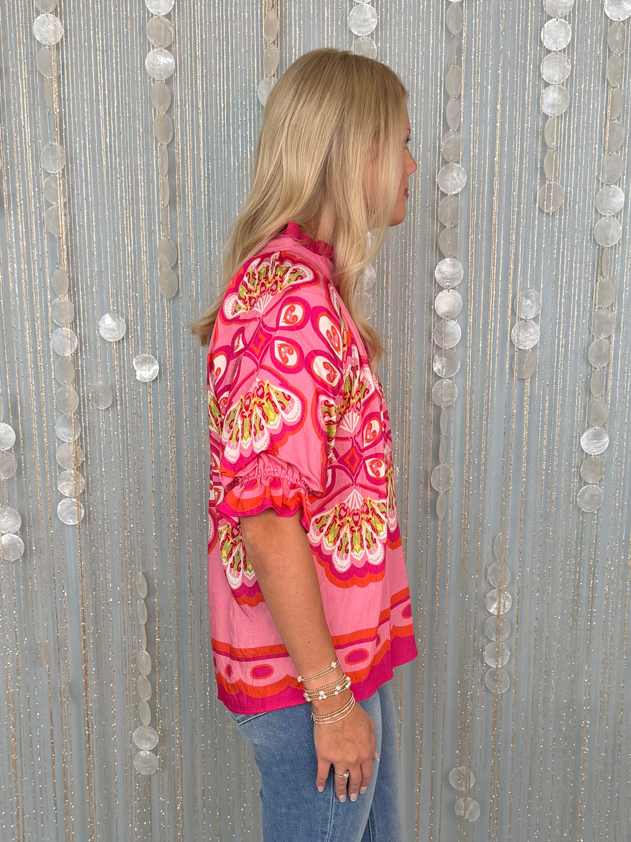 Easy Breezy Fuchsia Mix Top-Shop-Womens-Boutique-Clothing